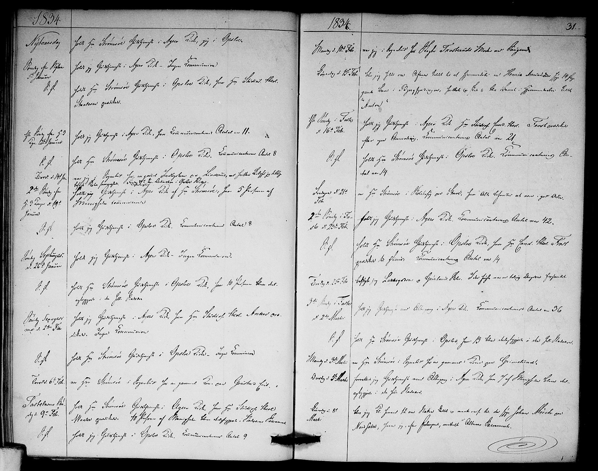 Aker prestekontor kirkebøker, AV/SAO-A-10861/F/L0018: Ministerialbok nr. 18, 1829-1853, s. 31