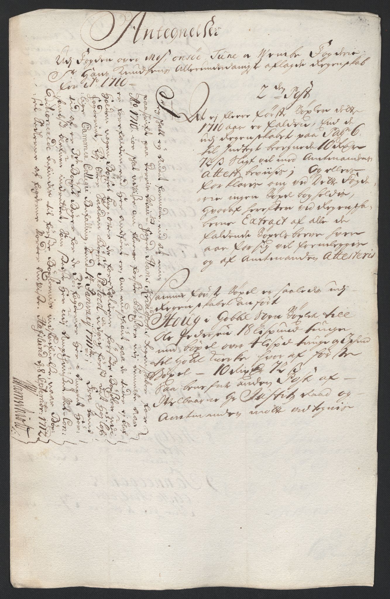 Rentekammeret inntil 1814, Reviderte regnskaper, Fogderegnskap, AV/RA-EA-4092/R04/L0135: Fogderegnskap Moss, Onsøy, Tune, Veme og Åbygge, 1709-1710, s. 466