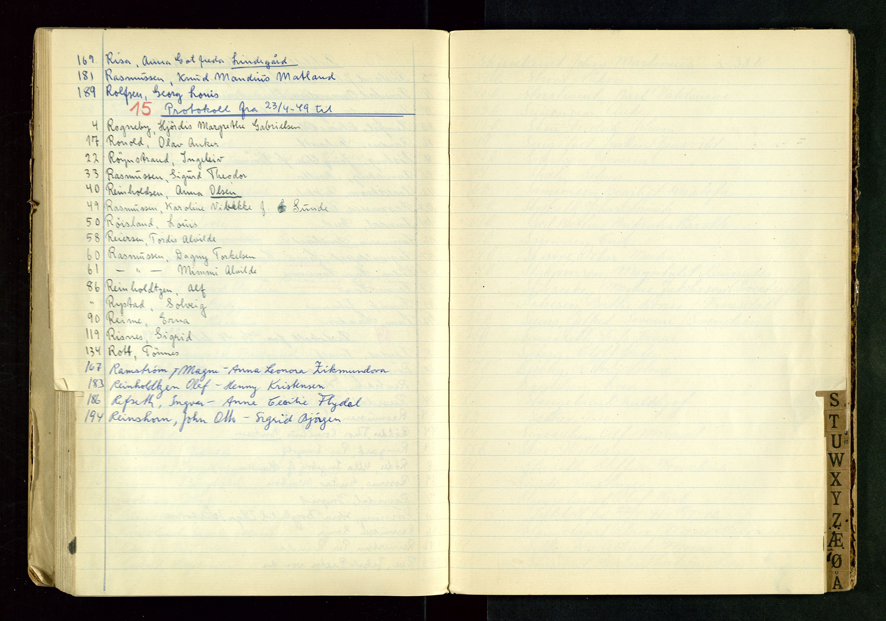 Stavanger byrett, AV/SAST-A-100455/001/6/62/62A/L0002: Vigselsregister, 1940-1950