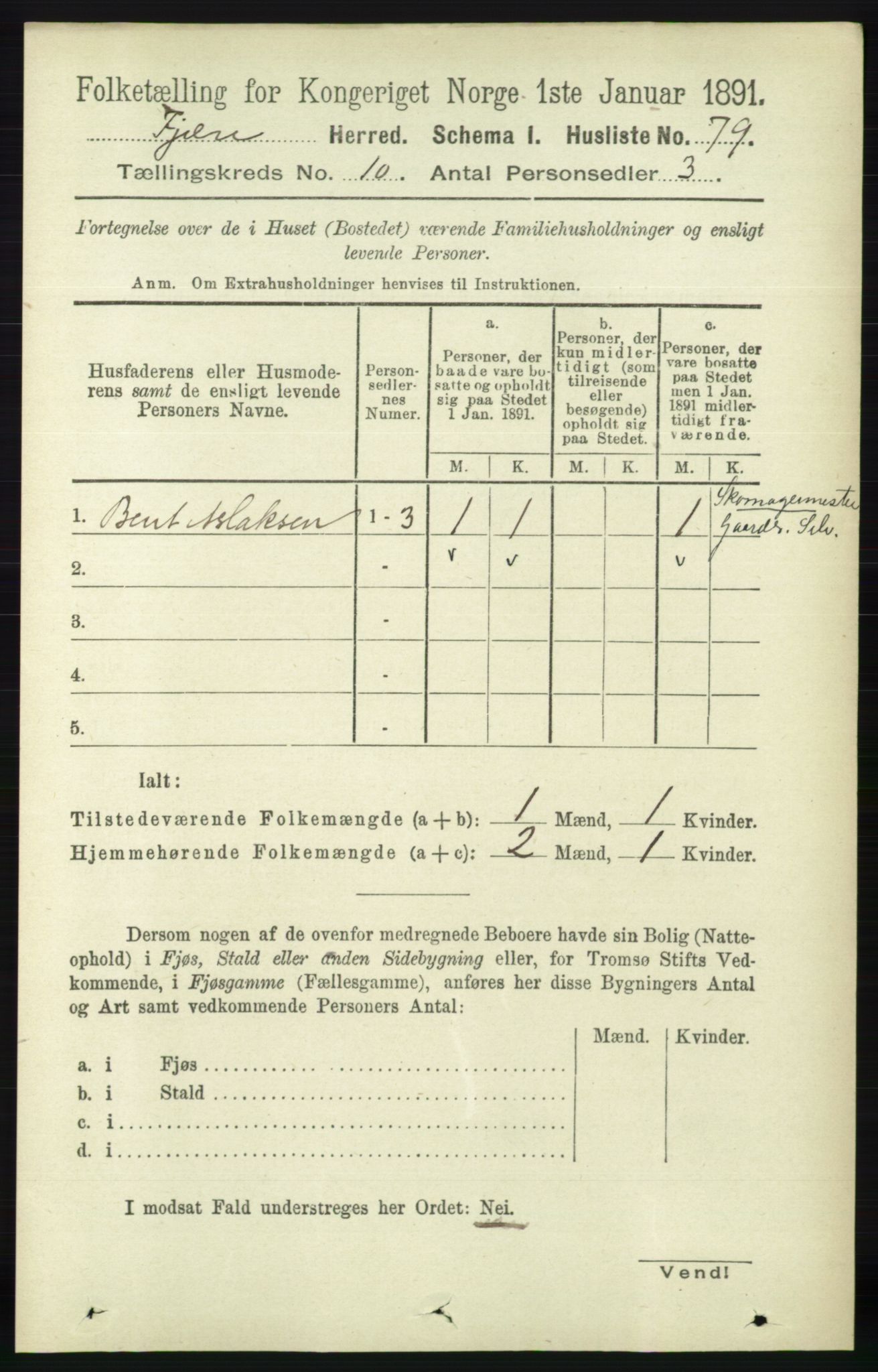 RA, Folketelling 1891 for 0923 Fjære herred, 1891, s. 4996