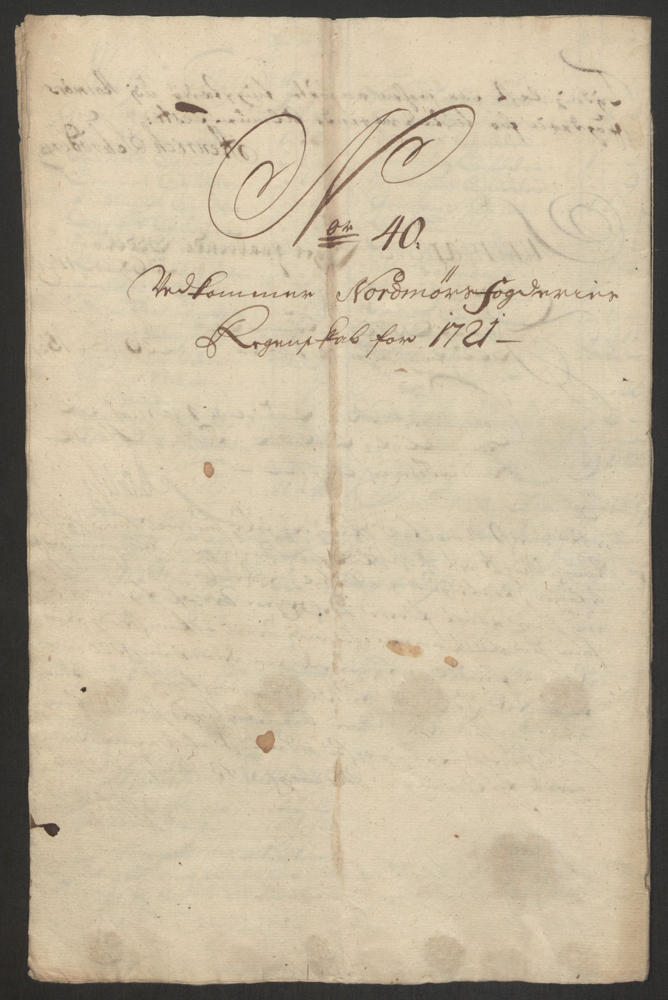 Rentekammeret inntil 1814, Reviderte regnskaper, Fogderegnskap, RA/EA-4092/R56/L3754: Fogderegnskap Nordmøre, 1721, s. 305