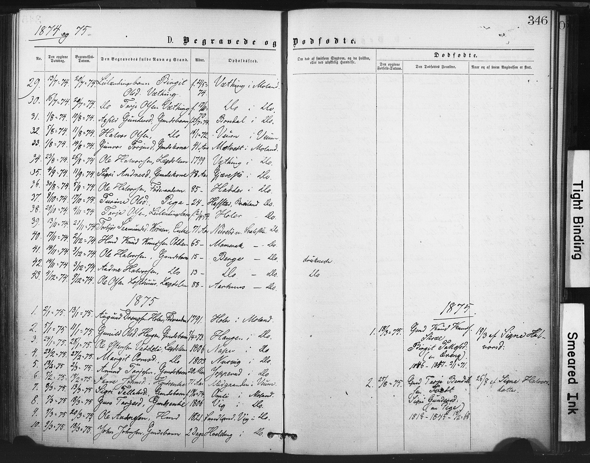 Fyresdal kirkebøker, AV/SAKO-A-263/F/Fa/L0006: Ministerialbok nr. I 6, 1872-1886, s. 346