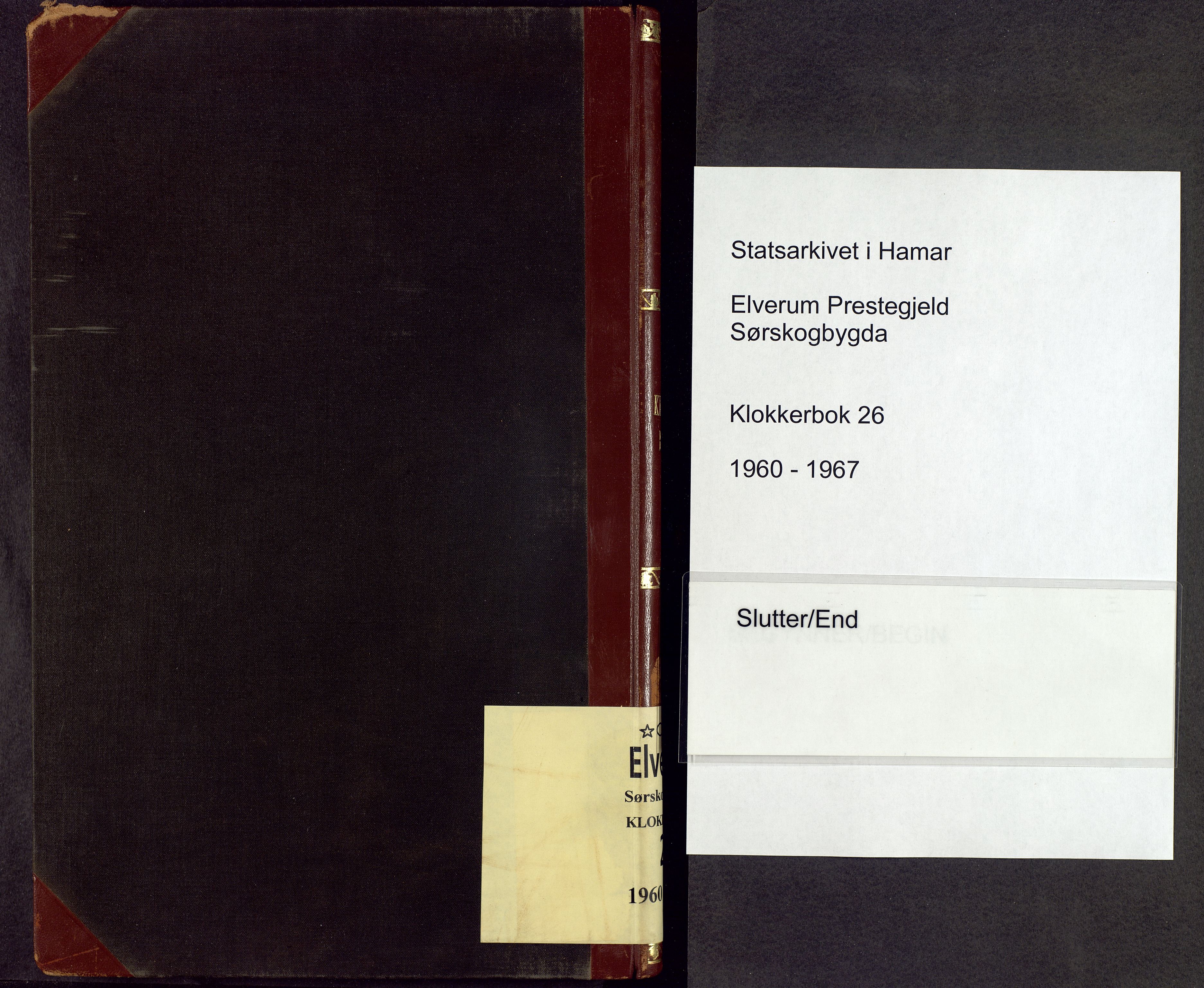 Elverum prestekontor, SAH/PREST-044/H/Ha/Hab/L0026: Klokkerbok nr. 26, 1960-1967