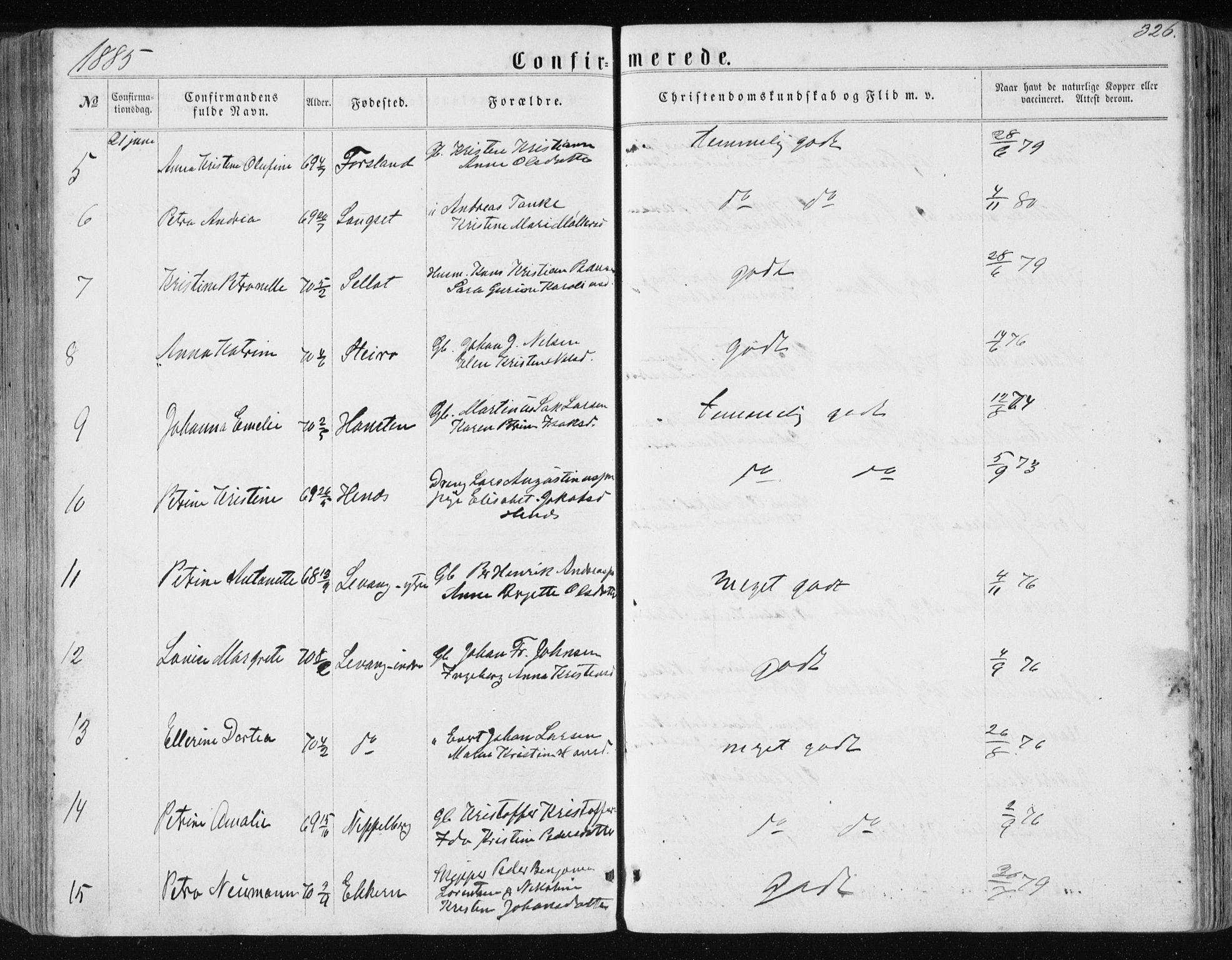 Ministerialprotokoller, klokkerbøker og fødselsregistre - Nordland, AV/SAT-A-1459/838/L0556: Klokkerbok nr. 838C03, 1861-1893, s. 326