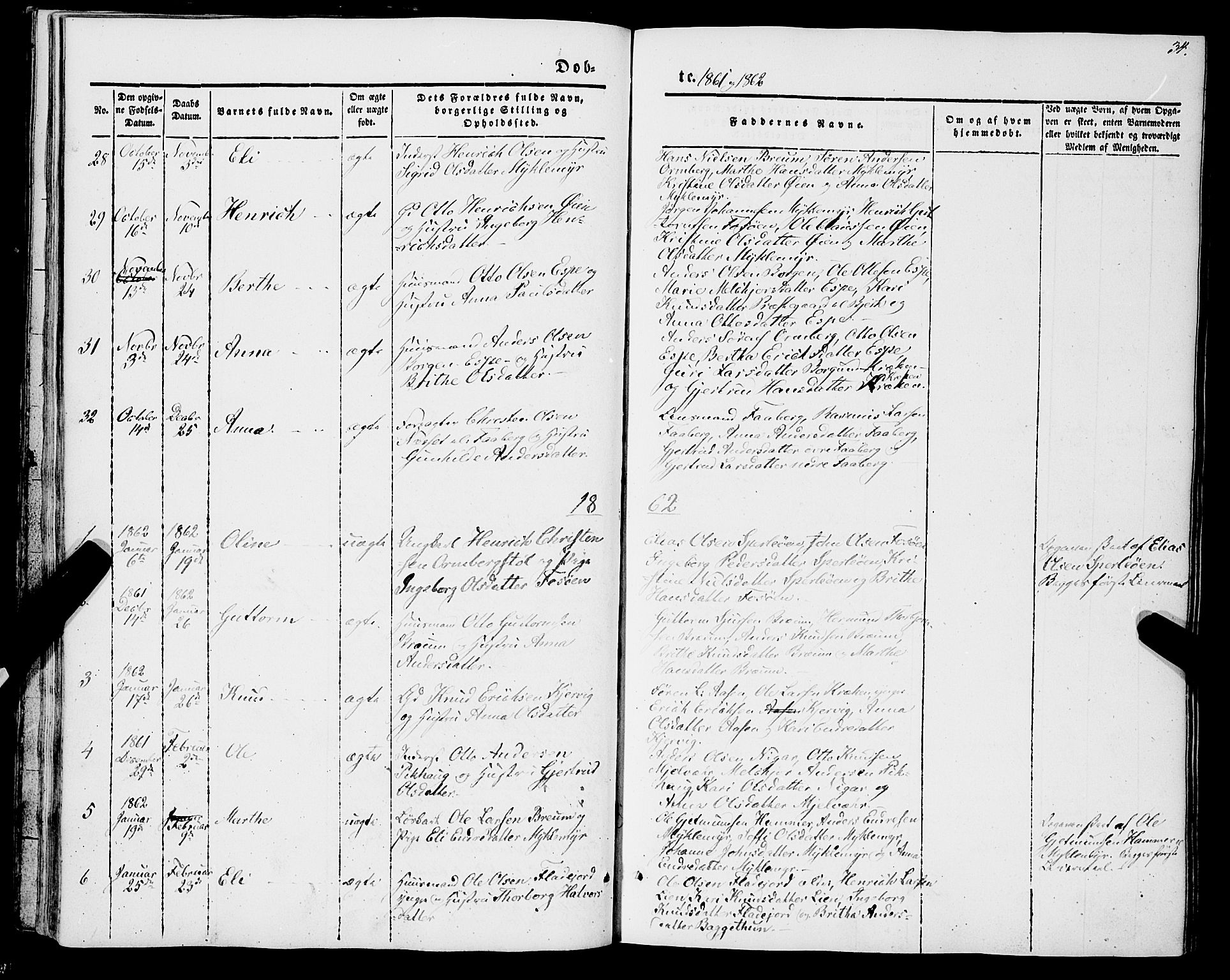 Jostedal sokneprestembete, AV/SAB-A-80601/H/Haa/Haaa/L0005: Ministerialbok nr. A 5, 1849-1877, s. 34