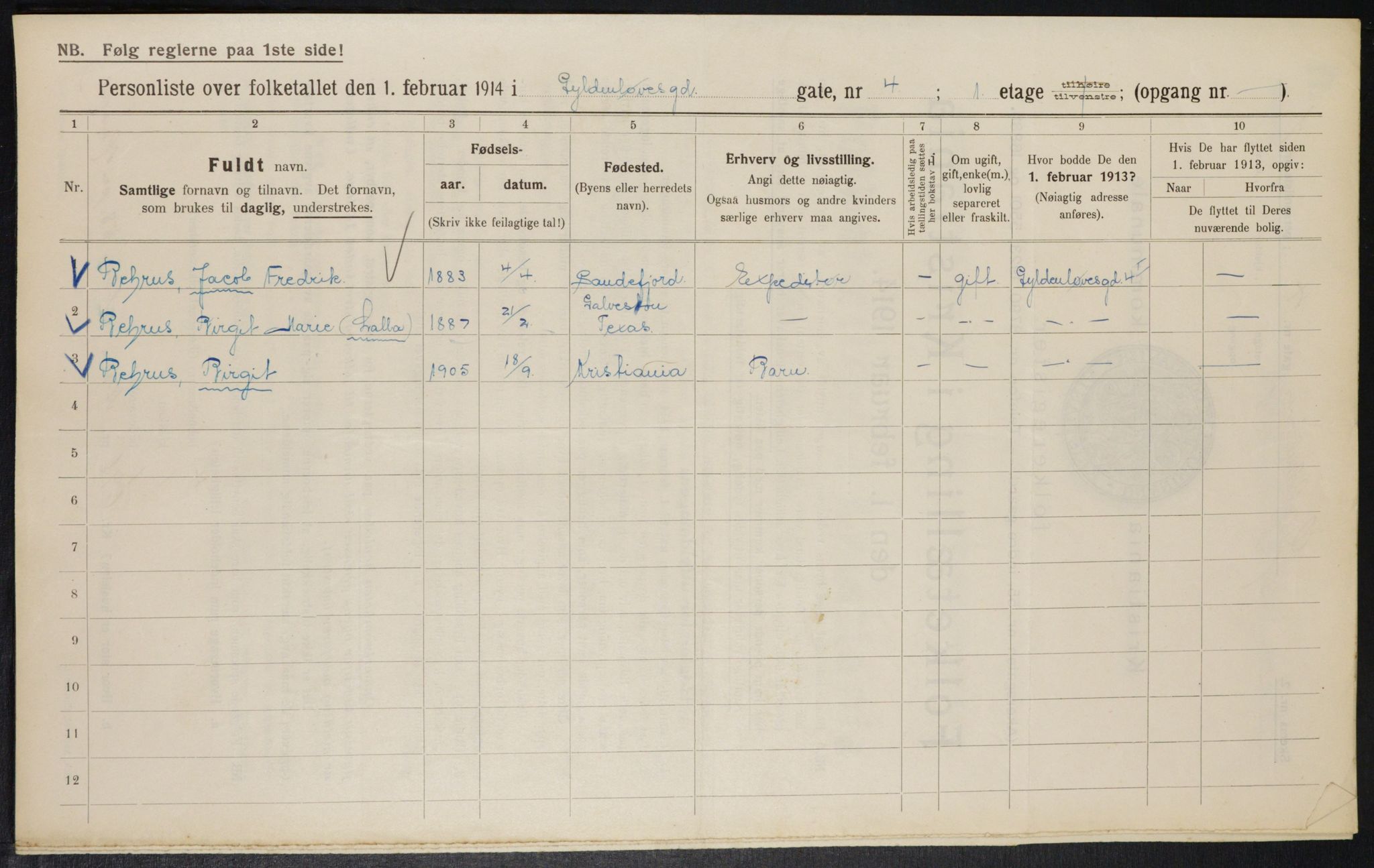 OBA, Kommunal folketelling 1.2.1914 for Kristiania, 1914, s. 32583