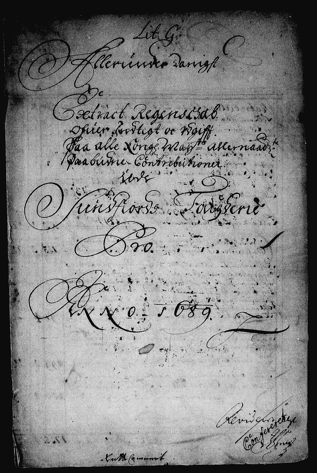 Rentekammeret inntil 1814, Reviderte regnskaper, Stiftamtstueregnskaper, Bergen stiftamt, RA/EA-6043/R/Rc/L0091: Bergen stiftamt, 1689