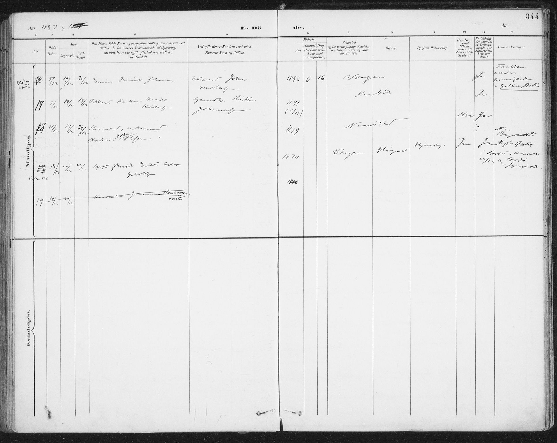 Ministerialprotokoller, klokkerbøker og fødselsregistre - Nordland, SAT/A-1459/852/L0741: Ministerialbok nr. 852A11, 1894-1917, s. 344