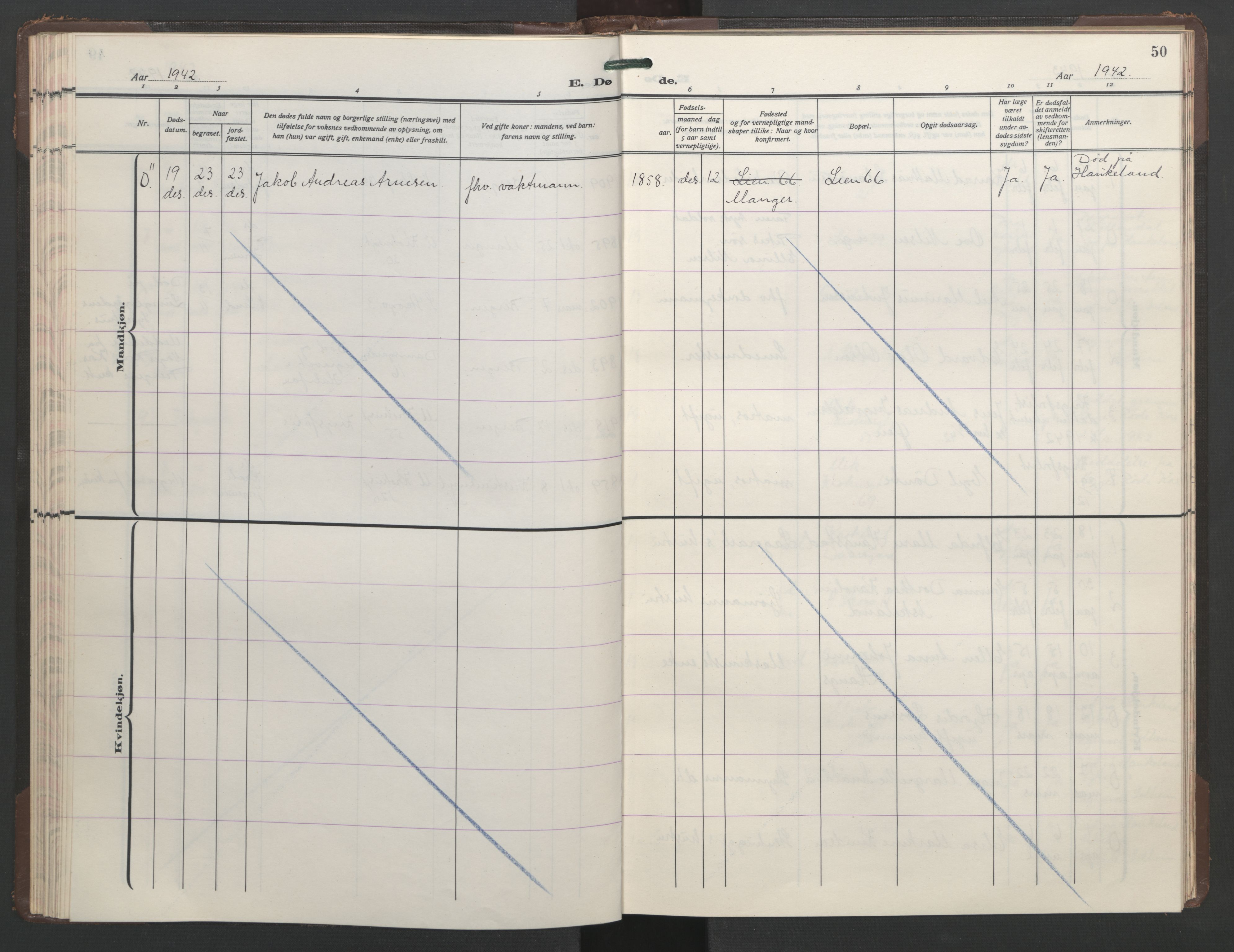 St. Markus sokneprestembete, AV/SAB-A-99935: Klokkerbok nr. D 1, 1928-1961, s. 49b-50a