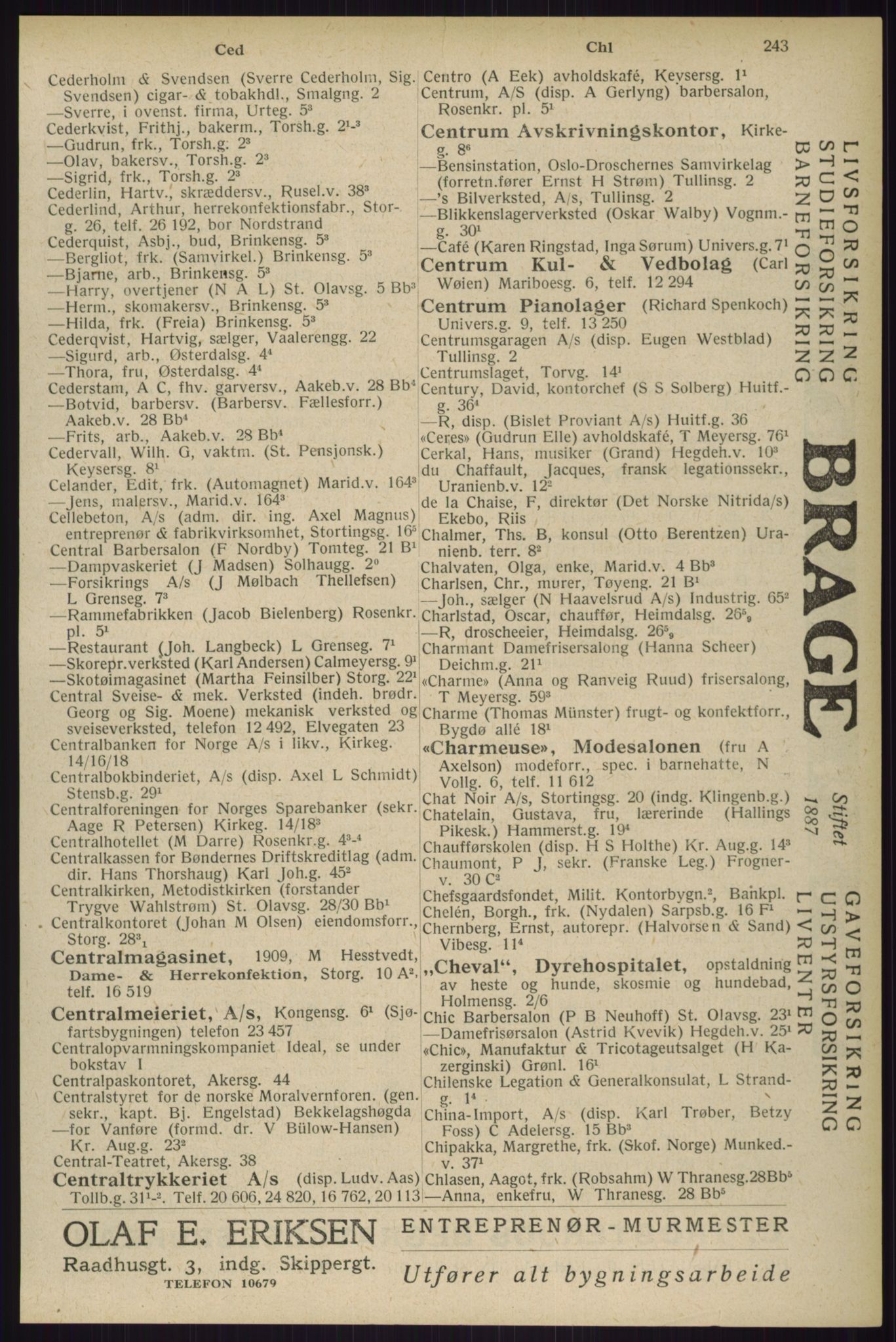 Kristiania/Oslo adressebok, PUBL/-, 1929, s. 243