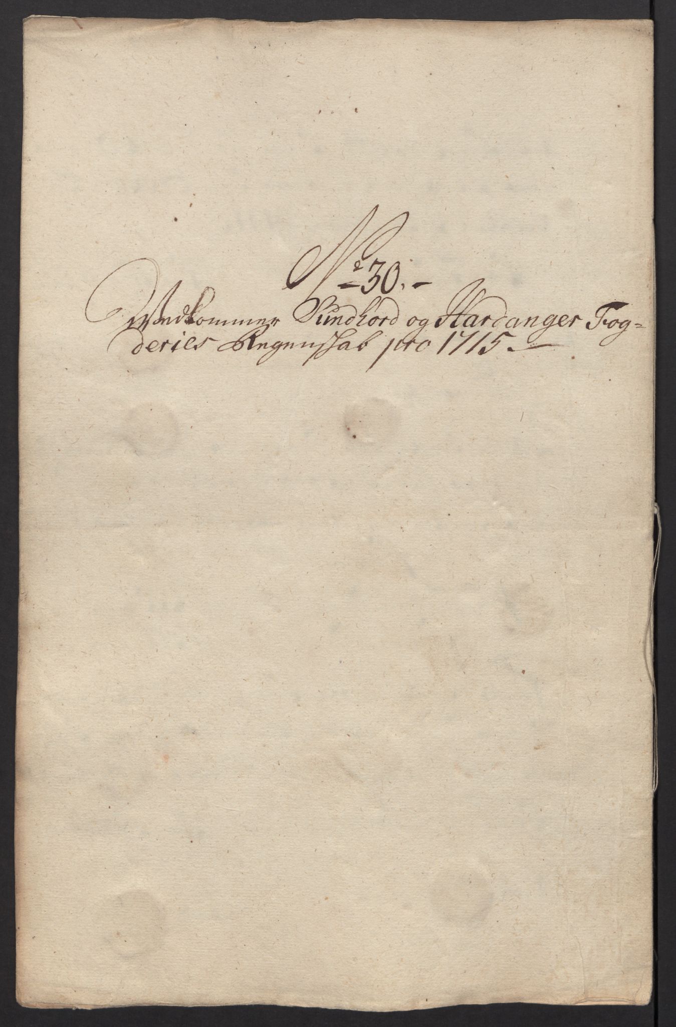 Rentekammeret inntil 1814, Reviderte regnskaper, Fogderegnskap, AV/RA-EA-4092/R48/L2991: Fogderegnskap Sunnhordland og Hardanger, 1715, s. 218