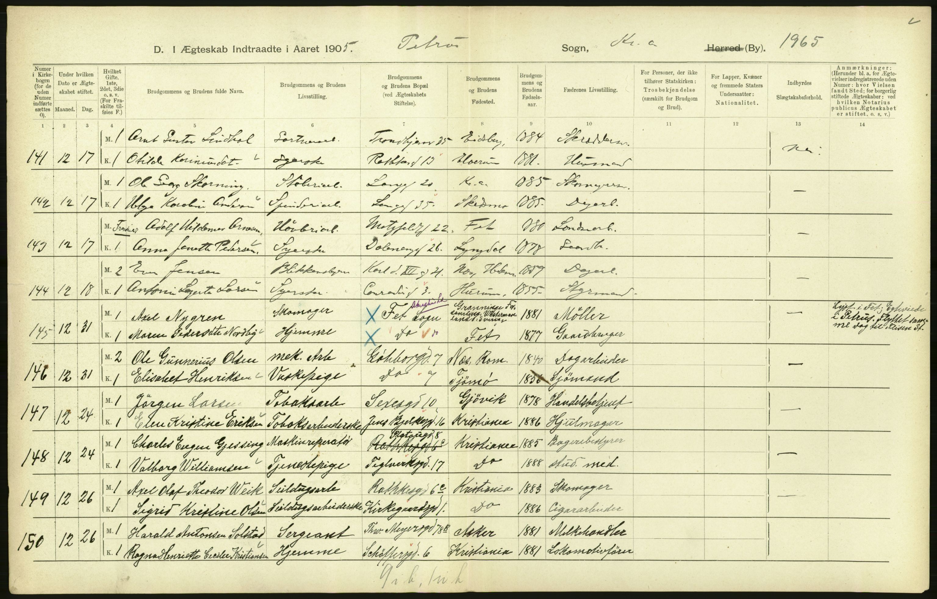 Statistisk sentralbyrå, Sosiodemografiske emner, Befolkning, AV/RA-S-2228/D/Df/Dfa/Dfaa/L0004: Kristiania: Gifte, døde, 1903, s. 646