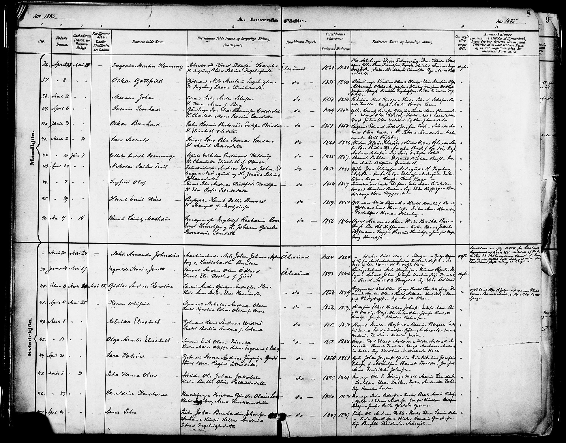 Ministerialprotokoller, klokkerbøker og fødselsregistre - Møre og Romsdal, AV/SAT-A-1454/529/L0455: Ministerialbok nr. 529A05, 1885-1893, s. 8