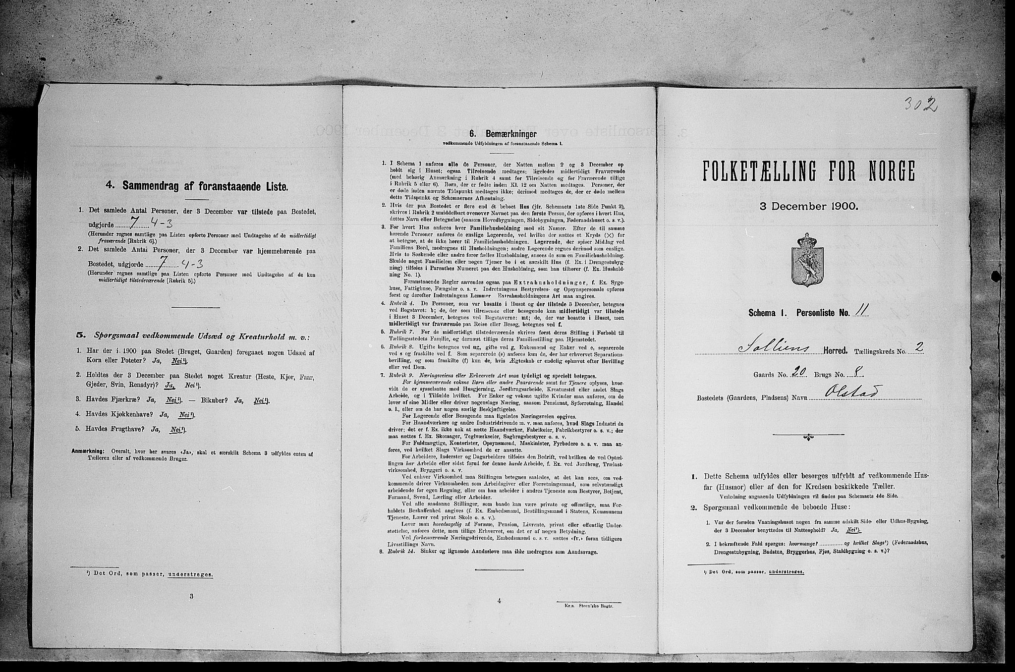 SAH, Folketelling 1900 for 0431 Sollia herred, 1900, s. 100
