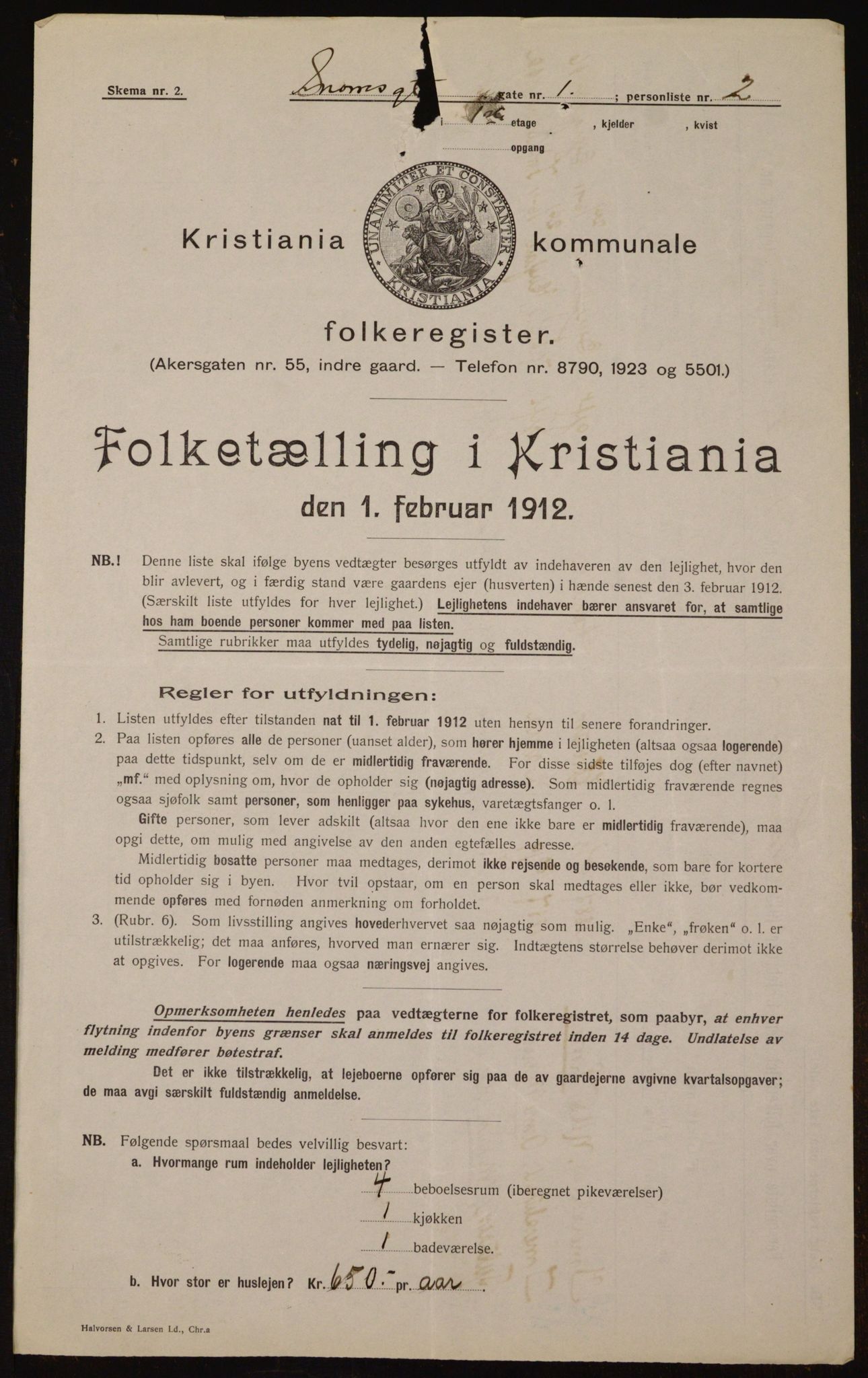 OBA, Kommunal folketelling 1.2.1912 for Kristiania, 1912, s. 98416