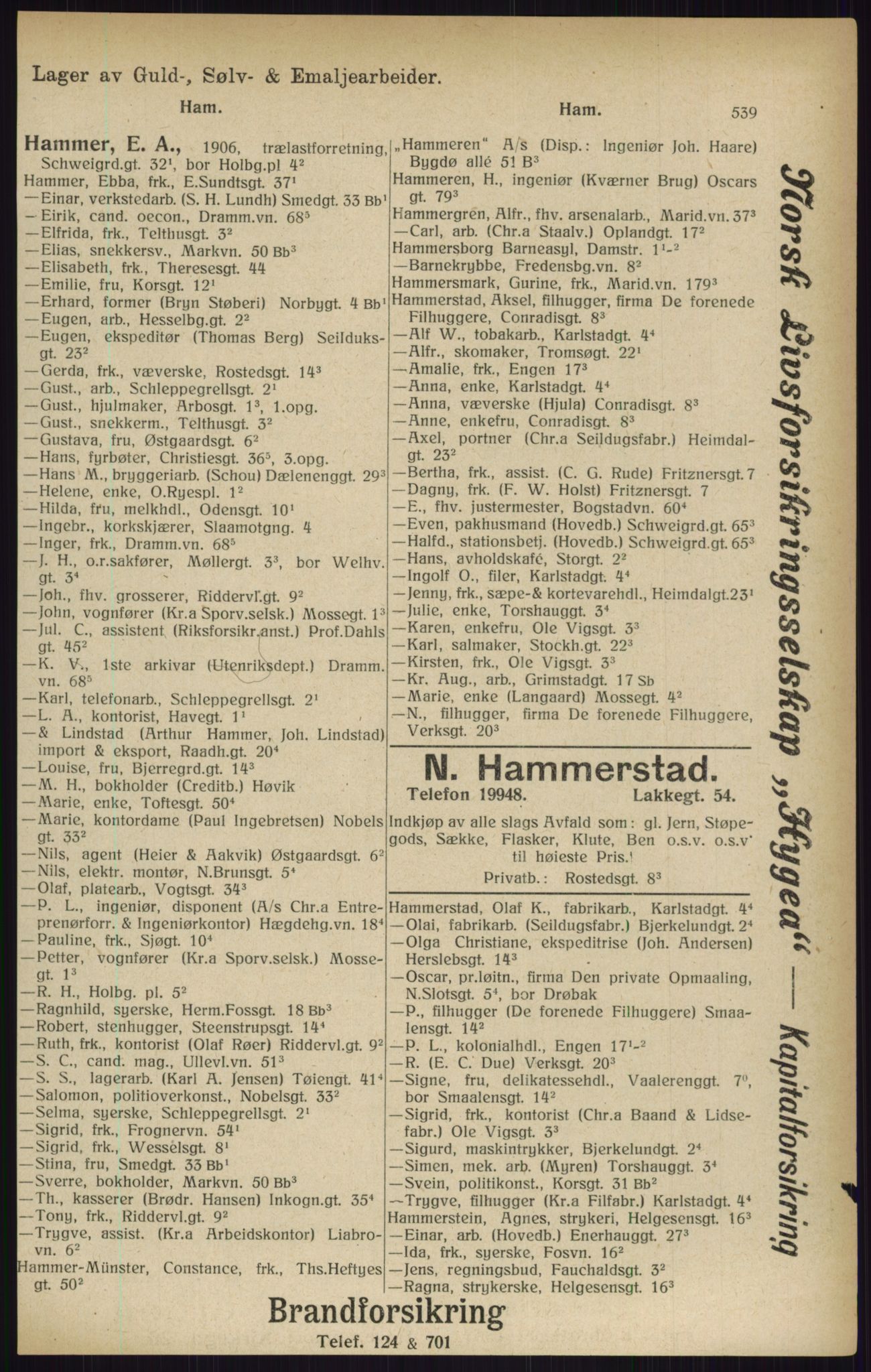 Kristiania/Oslo adressebok, PUBL/-, 1916, s. 539