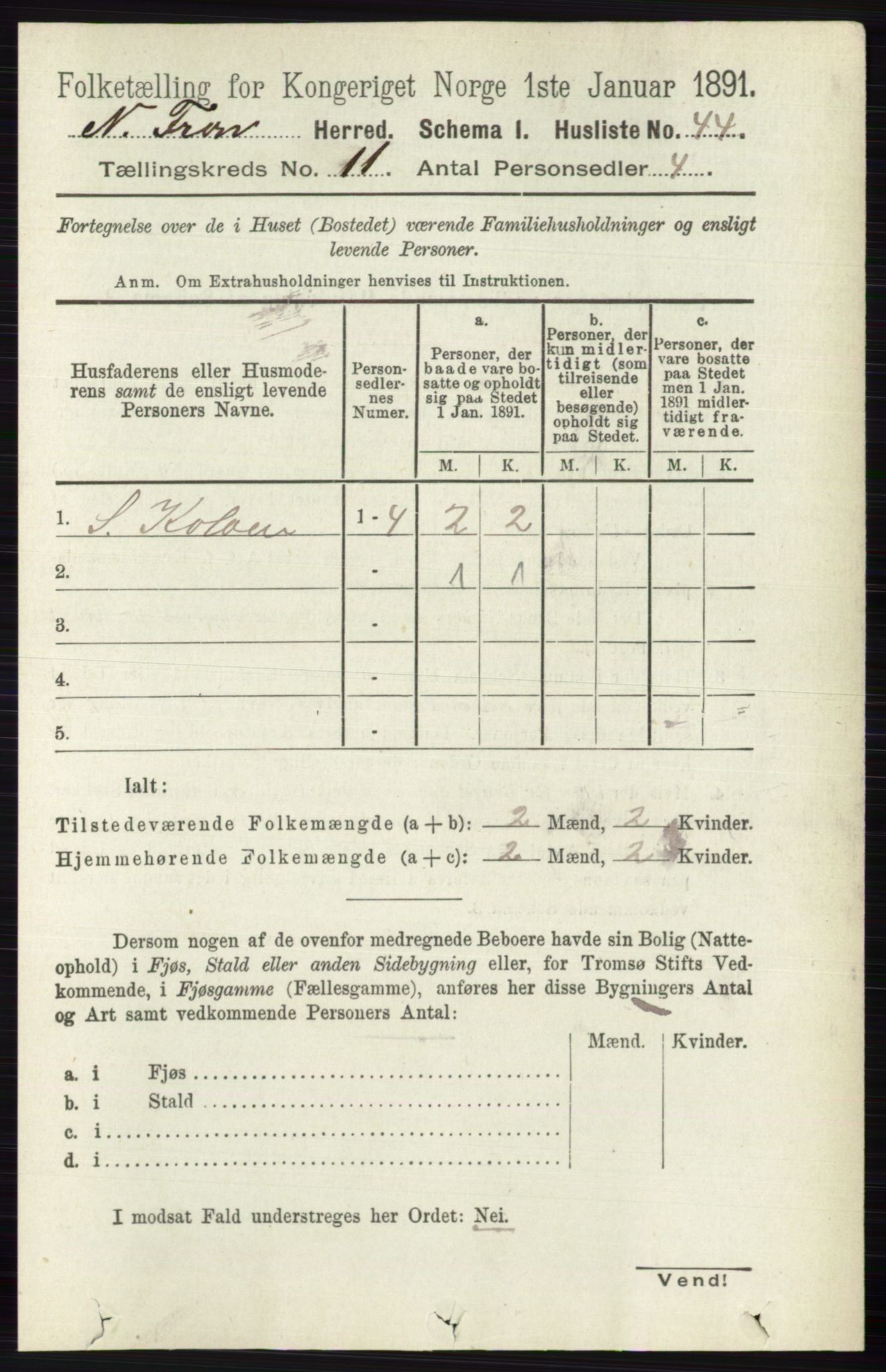 RA, Folketelling 1891 for 0518 Nord-Fron herred, 1891, s. 4824