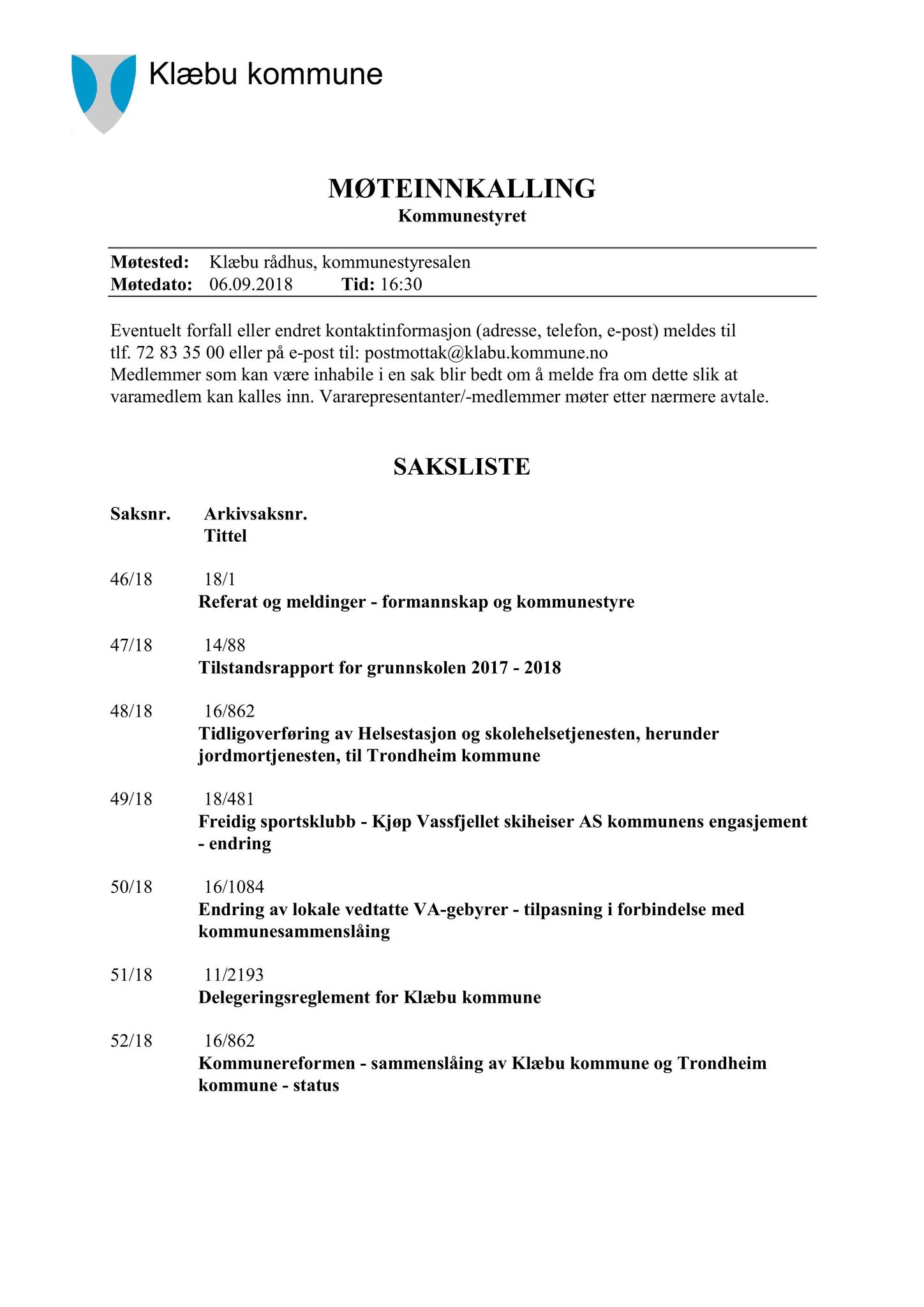 Klæbu Kommune, TRKO/KK/01-KS/L011: Kommunestyret - Møtedokumenter, 2018, s. 1122