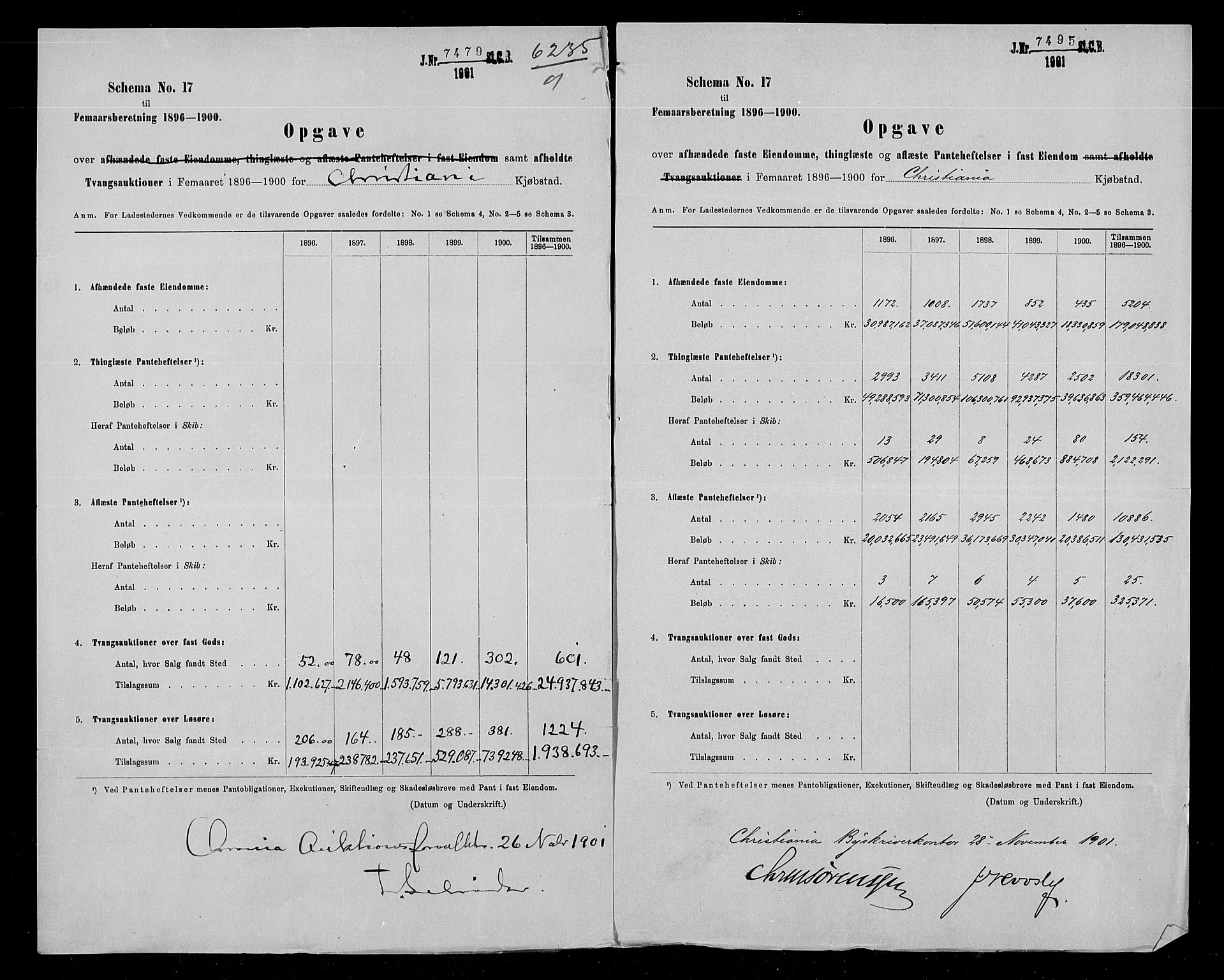 Statistisk sentralbyrå, Næringsøkonomiske emner, Generelt - Amtmennenes femårsberetninger, AV/RA-S-2233/F/Fa/L0096: --, 1896-1900, s. 297