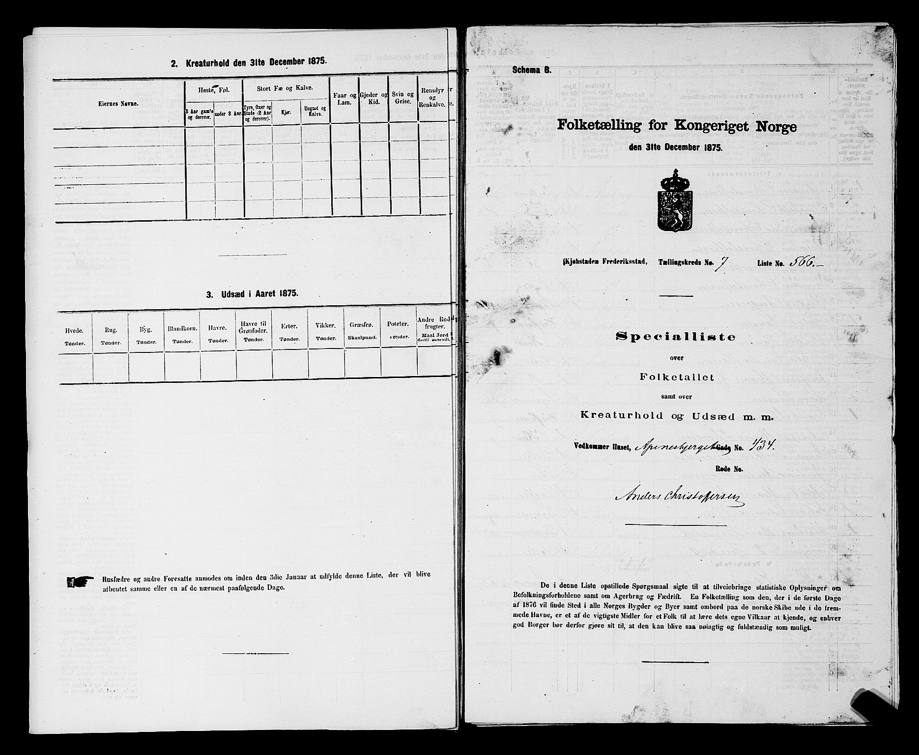 RA, Folketelling 1875 for 0103B Fredrikstad prestegjeld, Fredrikstad kjøpstad, 1875, s. 1295