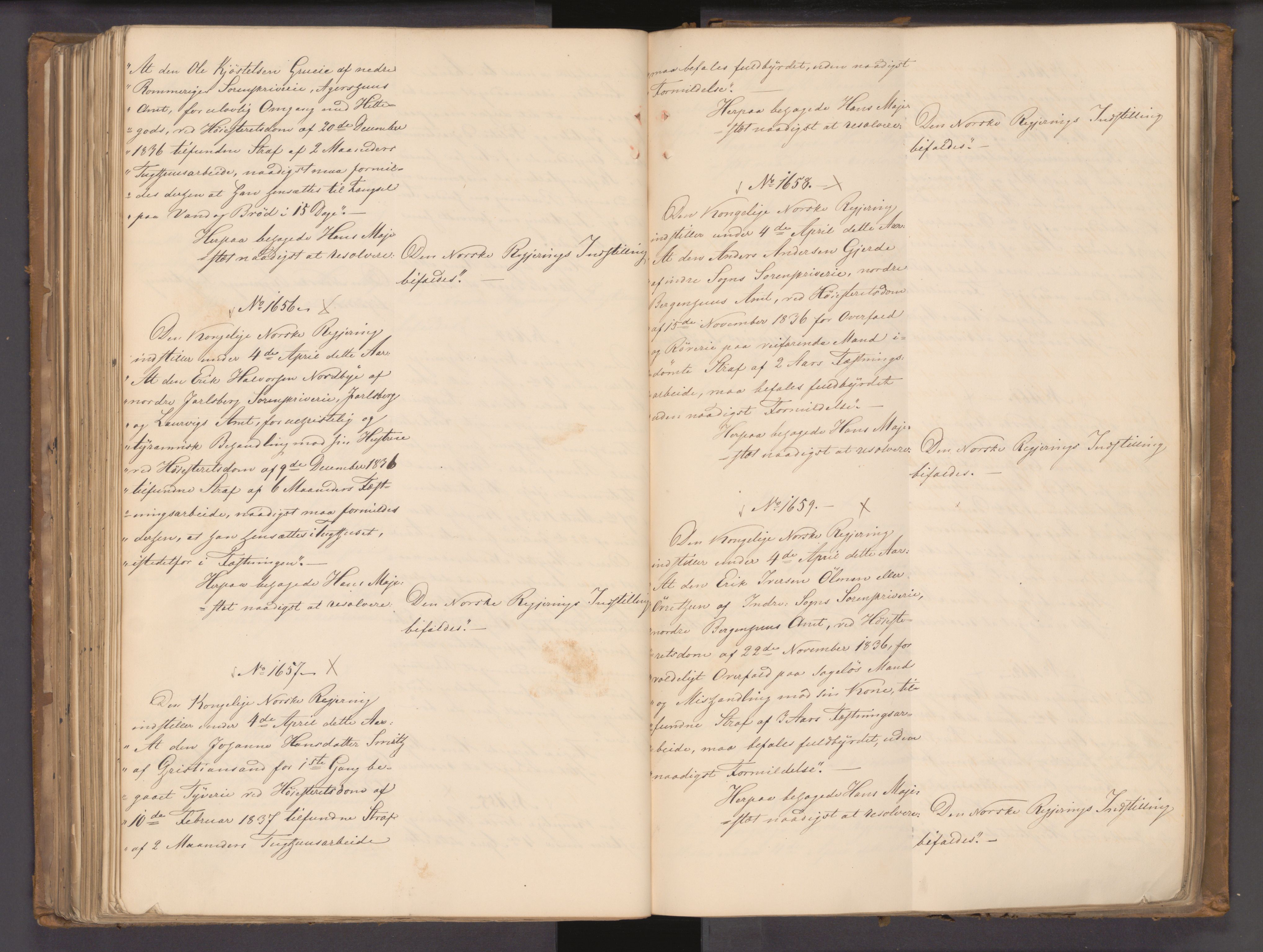 Statsrådssekretariatet, AV/RA-S-1001/A/Ab/L0044: Kgl. res. nr. 1193-1948, 1. halvår, 1837