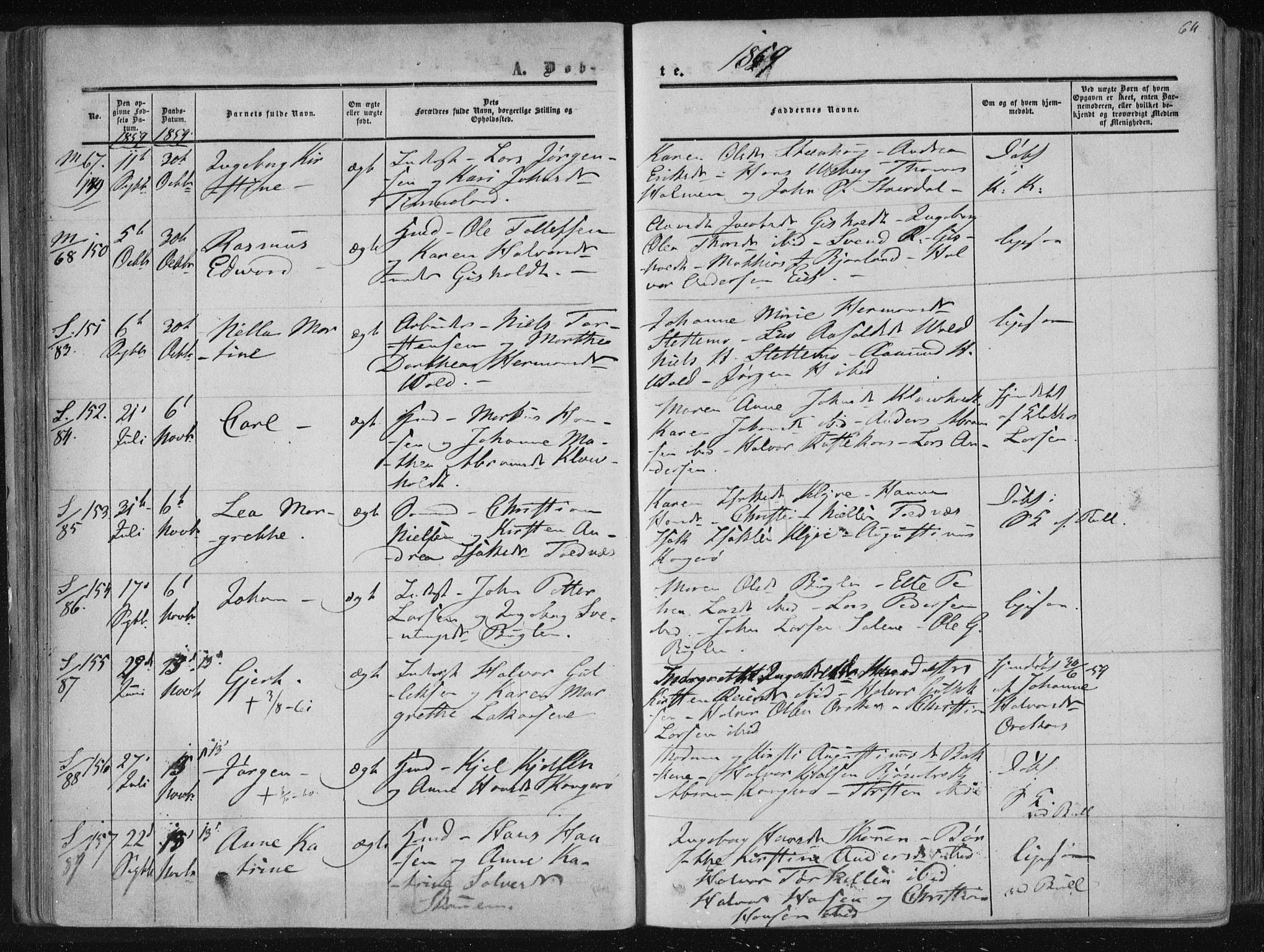 Solum kirkebøker, AV/SAKO-A-306/F/Fa/L0007: Ministerialbok nr. I 7, 1856-1864, s. 64