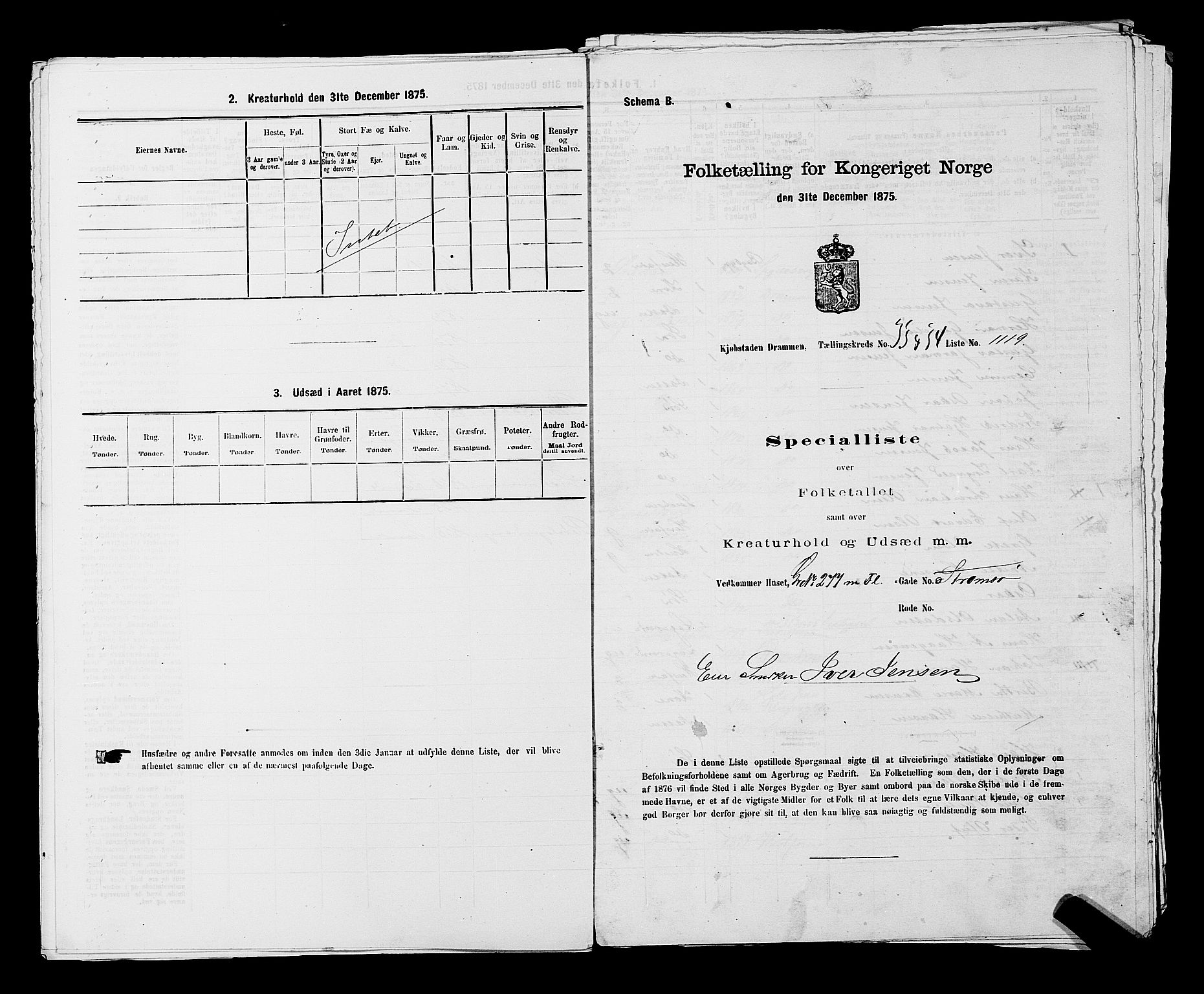 SAKO, Folketelling 1875 for 0602 Drammen kjøpstad, 1875, s. 2967