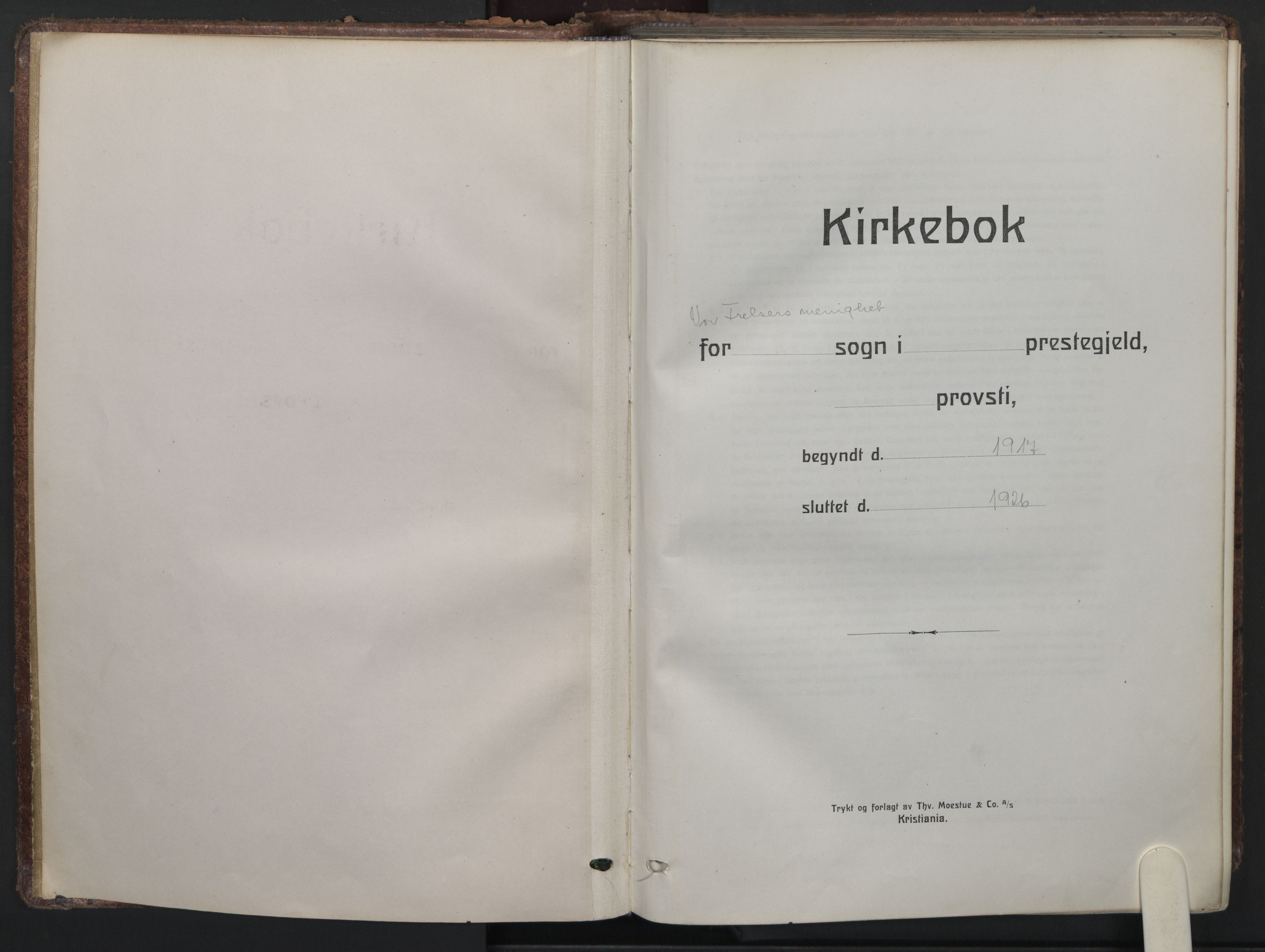 Oslo domkirke Kirkebøker, SAO/A-10752/G/Ga/L0004: Klokkerbok nr. 4, 1917-1926