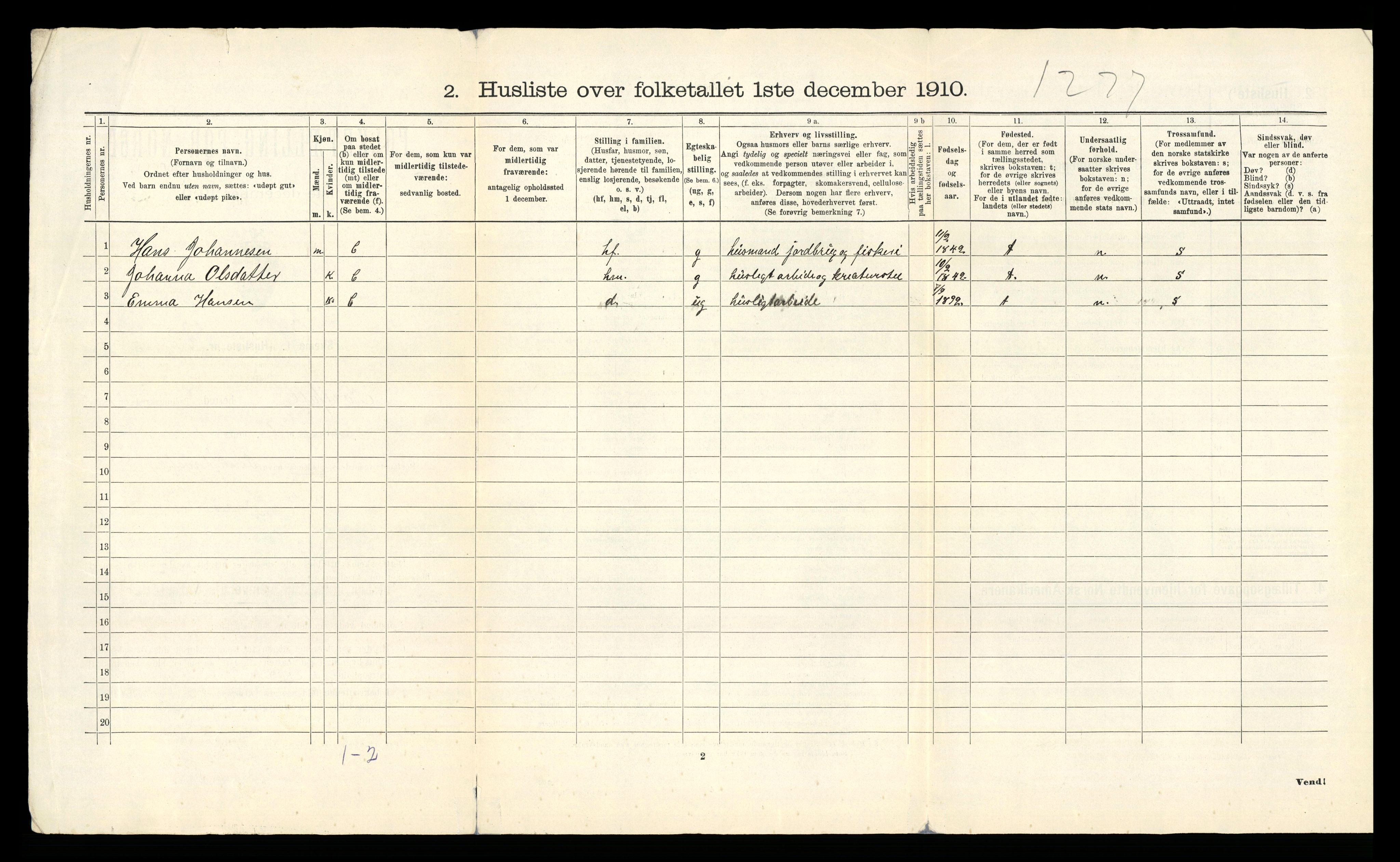 RA, Folketelling 1910 for 1846 Nordfold herred, 1910, s. 29