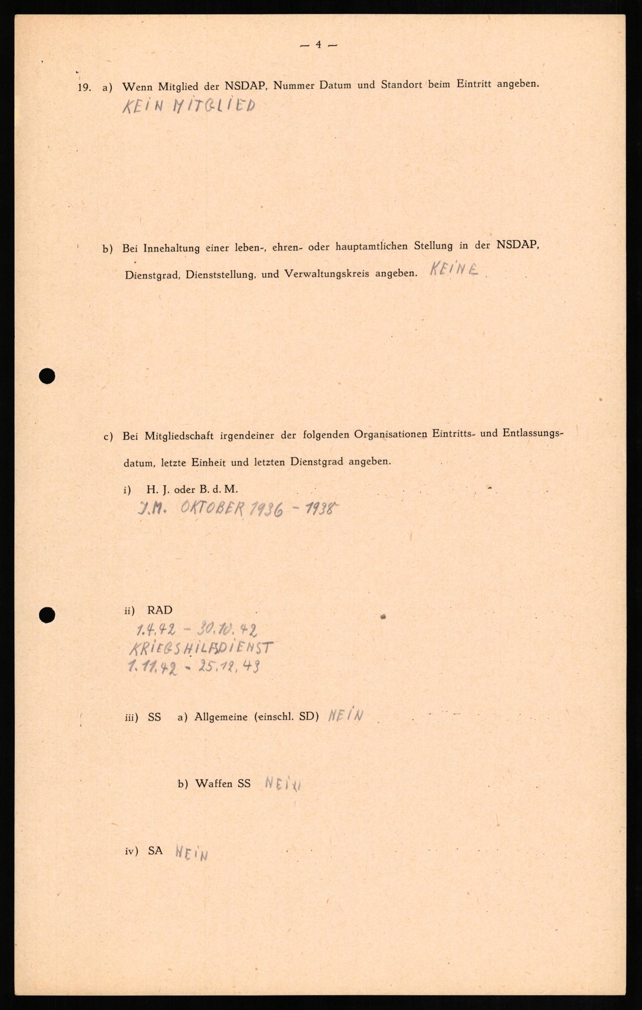 Forsvaret, Forsvarets overkommando II, AV/RA-RAFA-3915/D/Db/L0012: CI Questionaires. Tyske okkupasjonsstyrker i Norge. Tyskere., 1945-1946, s. 245