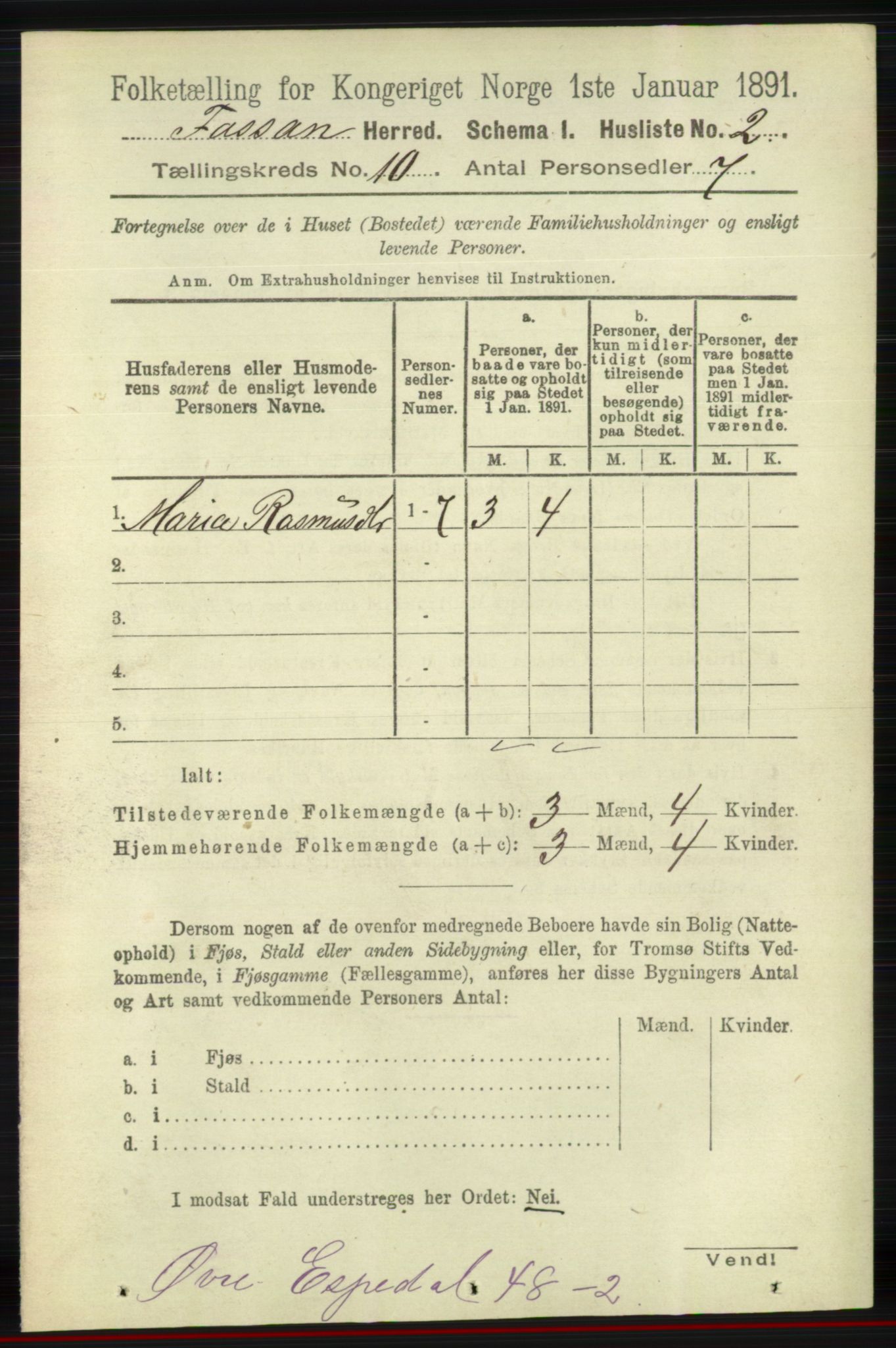 RA, Folketelling 1891 for 1129 Forsand herred, 1891, s. 1647