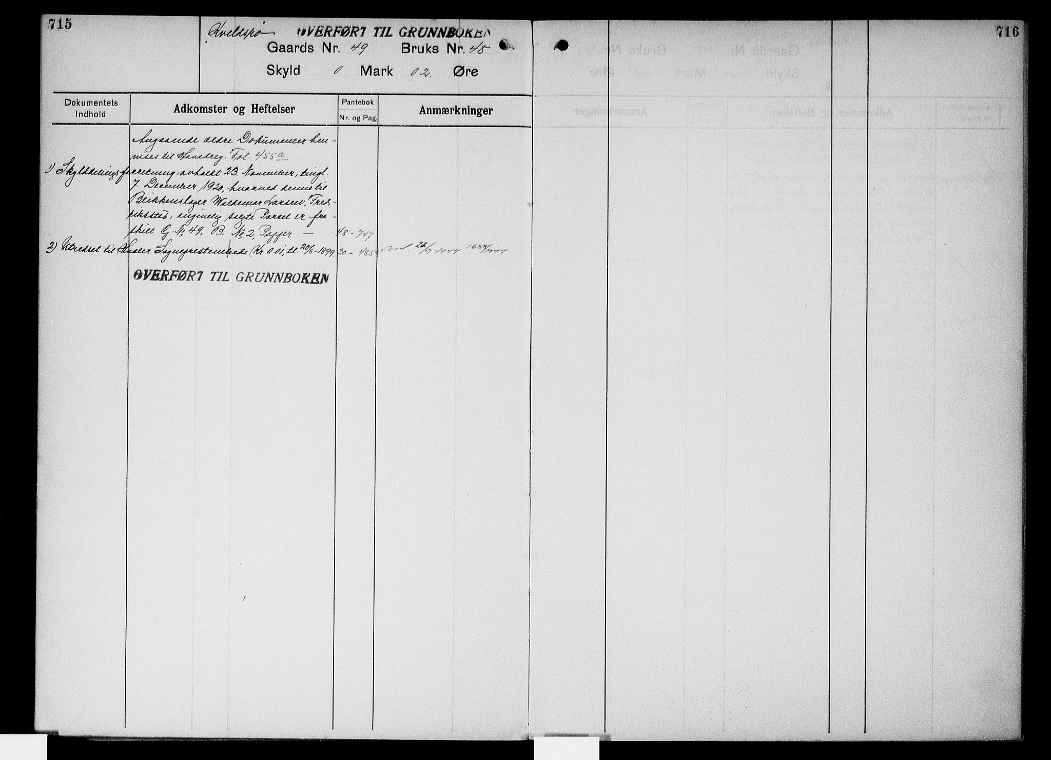 Onsøy sorenskriveri, SAO/A-10474/G/Gb/Gbc/L0003: Panteregister nr. III 3, 1913, s. 715-716
