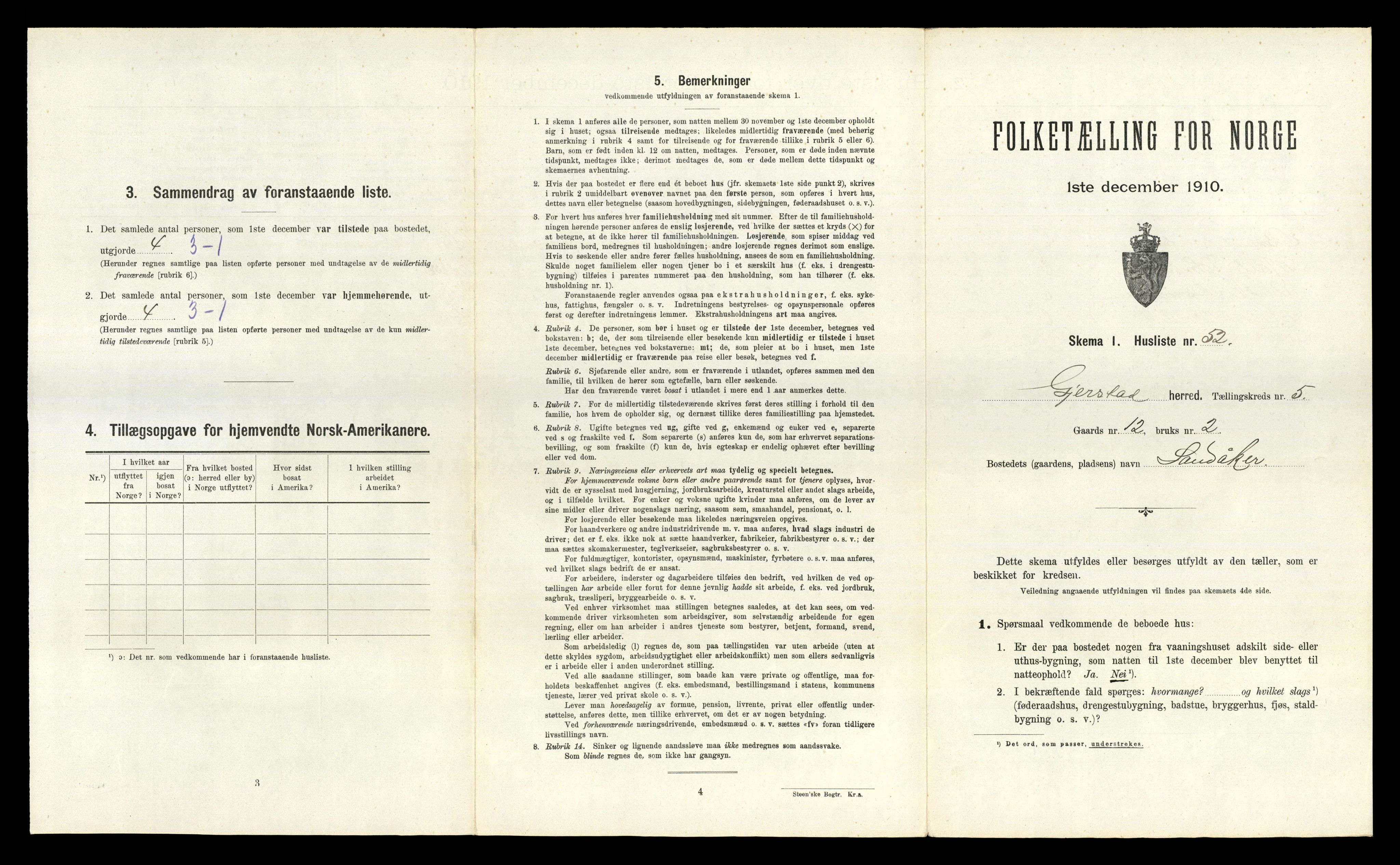 RA, Folketelling 1910 for 0911 Gjerstad herred, 1910, s. 365