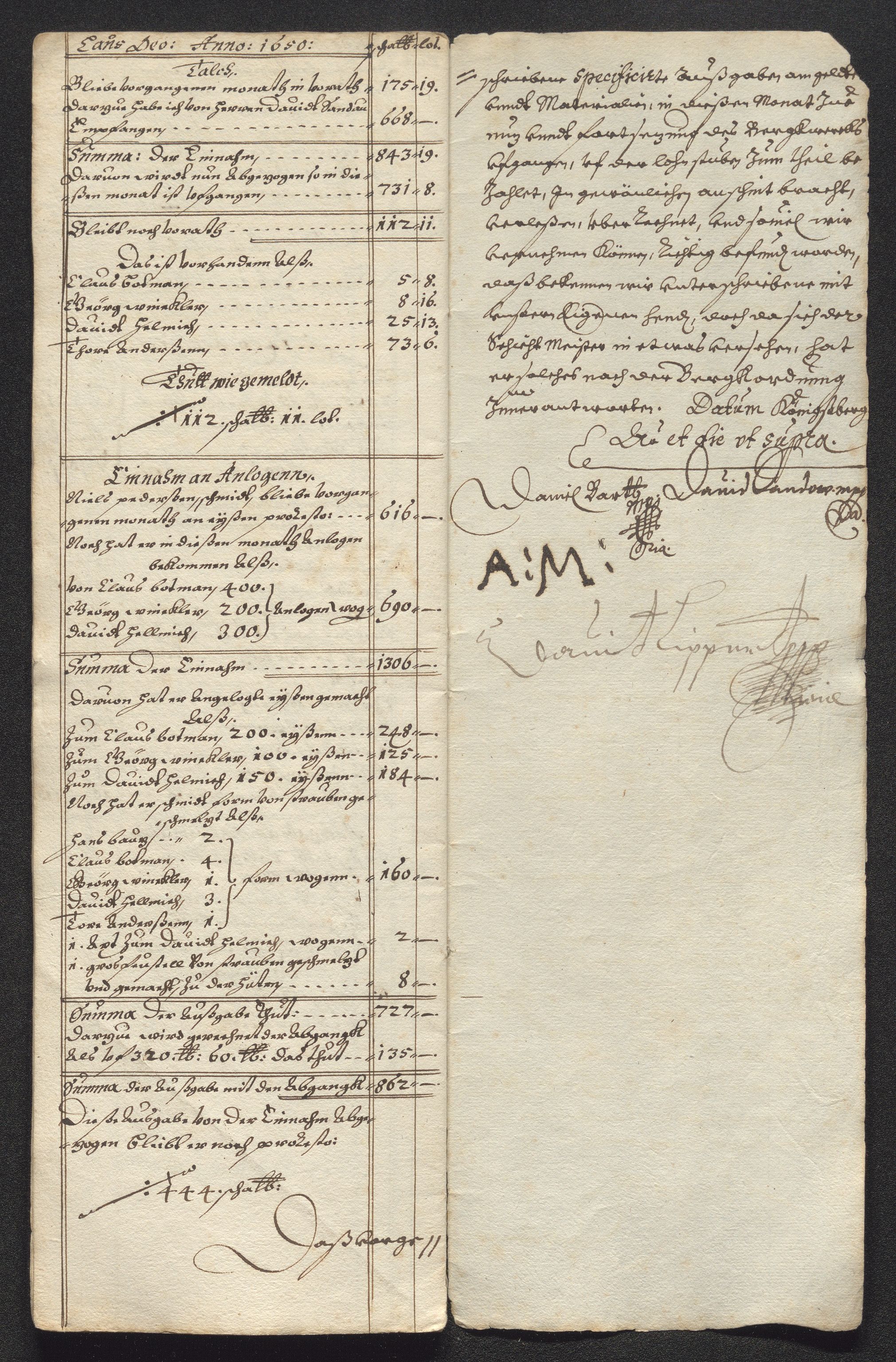 Kongsberg Sølvverk 1623-1816, SAKO/EA-3135/001/D/Dc/Dcd/L0024: Utgiftsregnskap for gruver m.m. , 1650, s. 549