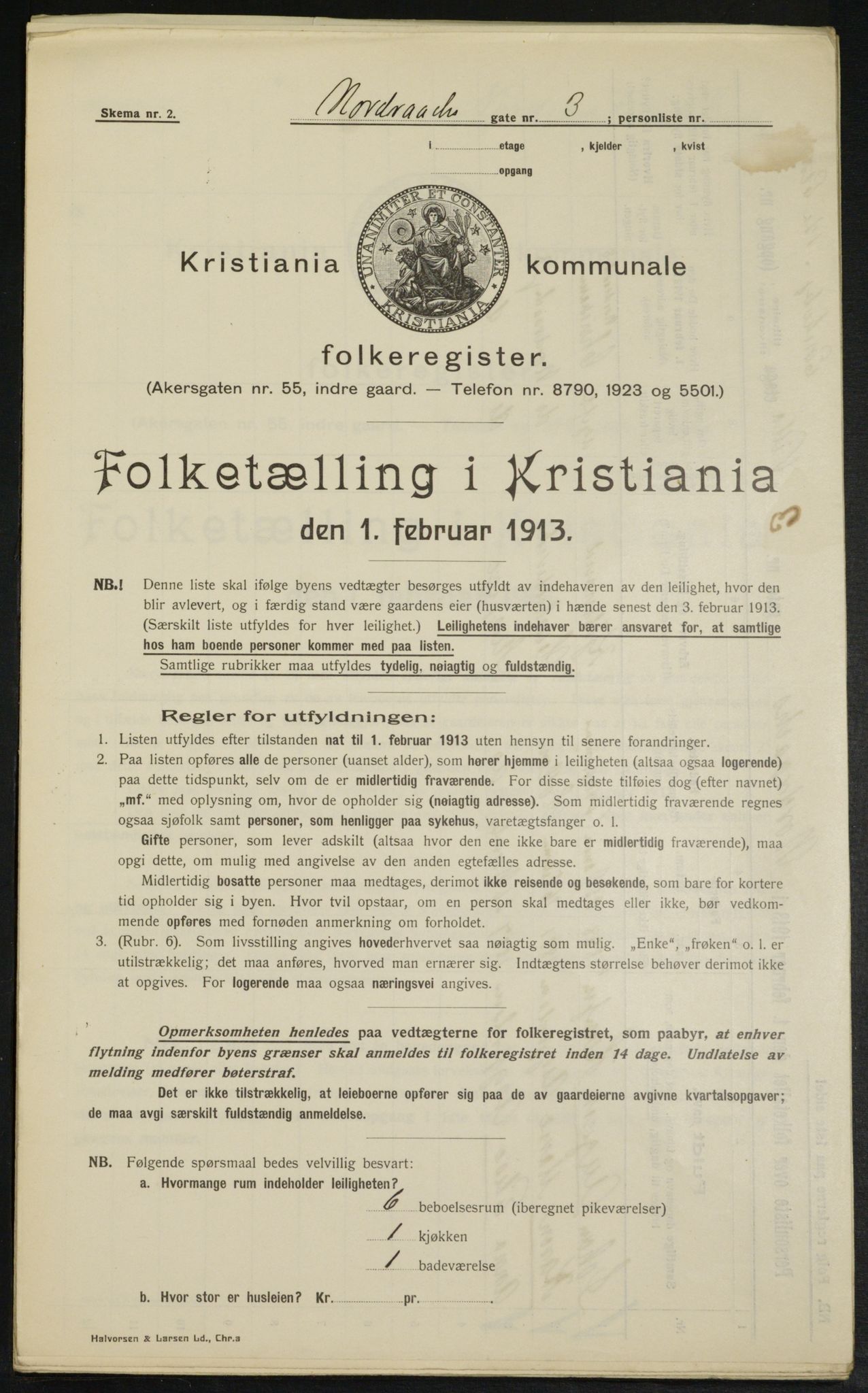 OBA, Kommunal folketelling 1.2.1913 for Kristiania, 1913, s. 73418