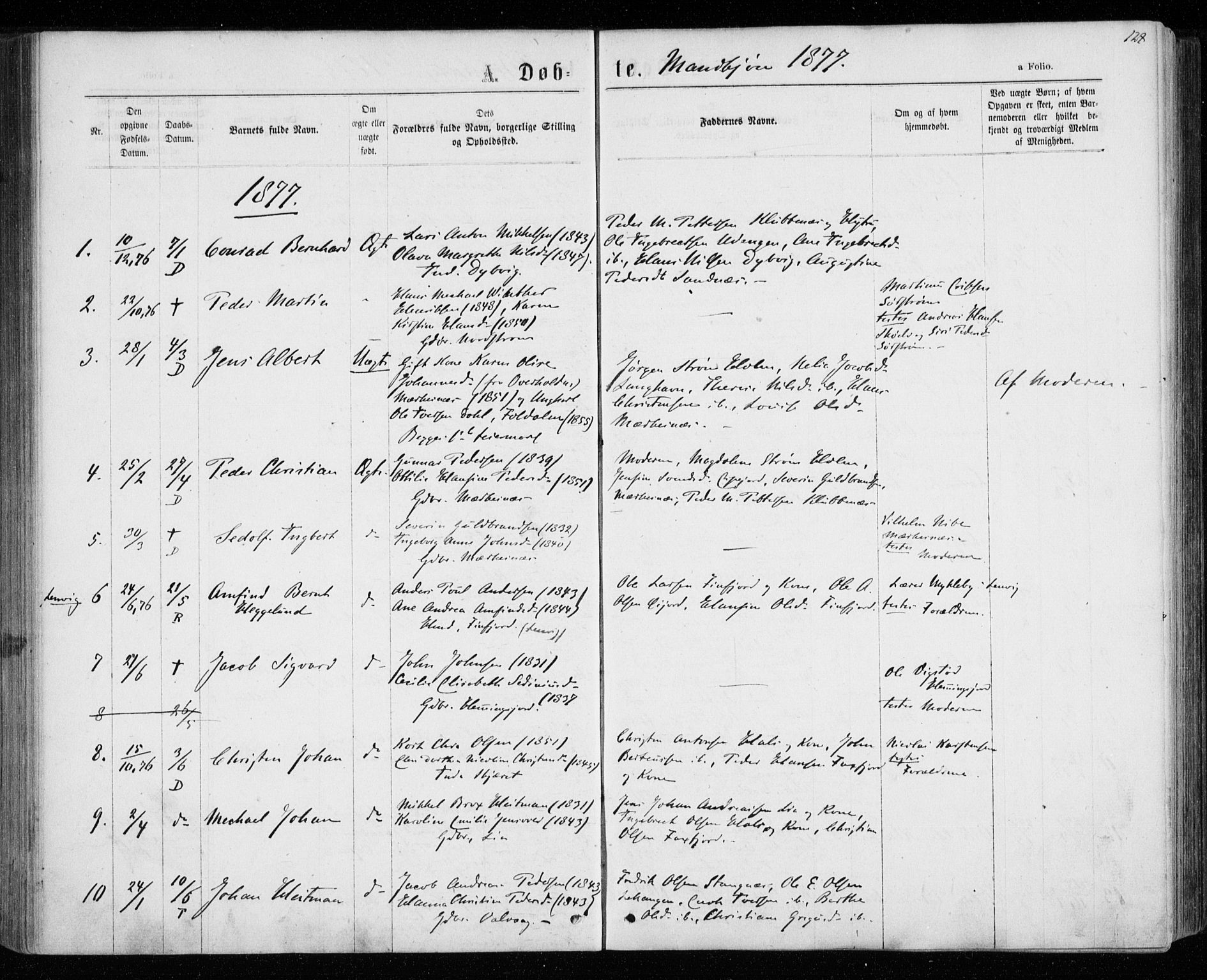 Tranøy sokneprestkontor, SATØ/S-1313/I/Ia/Iaa/L0008kirke: Ministerialbok nr. 8, 1867-1877, s. 128