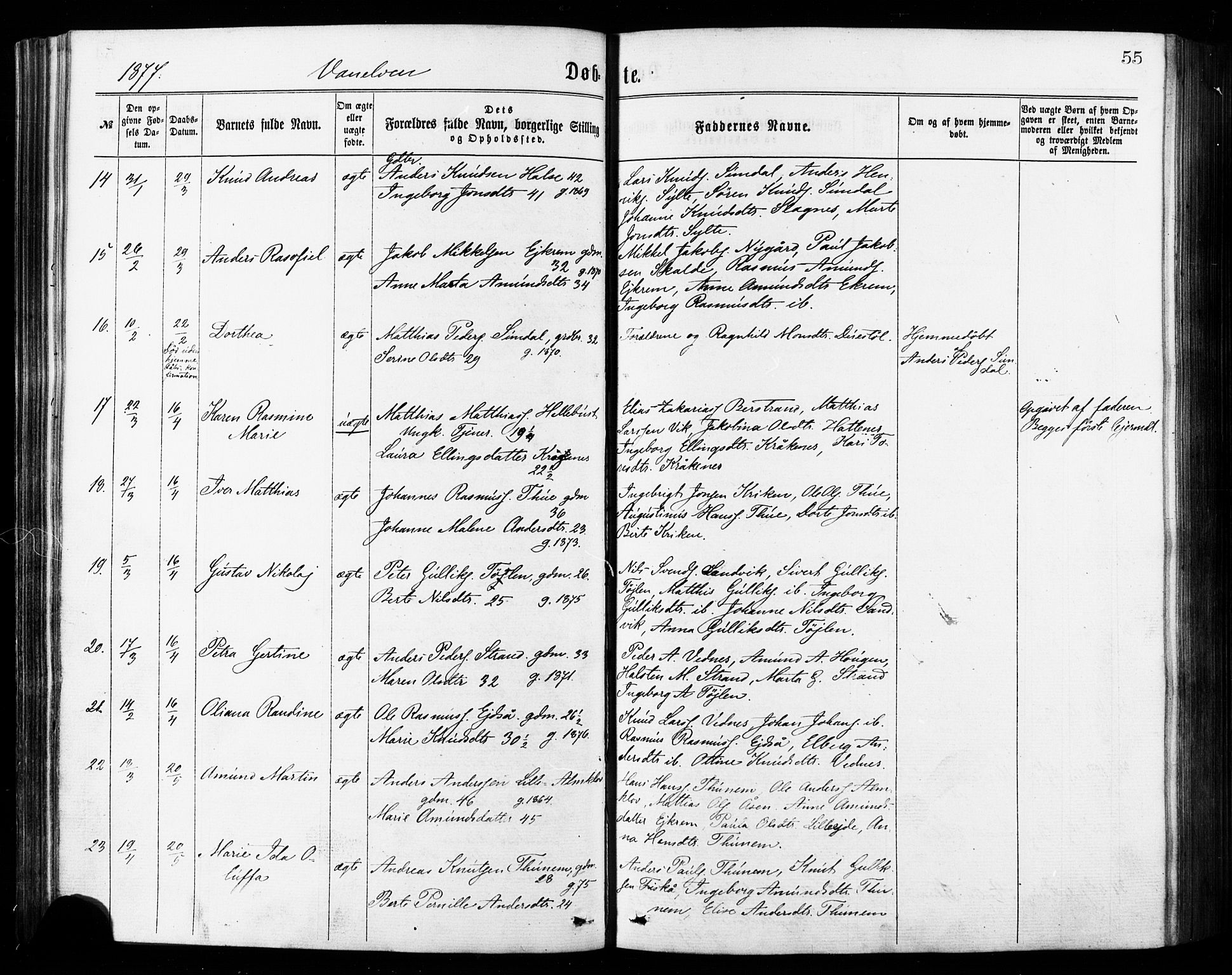 Ministerialprotokoller, klokkerbøker og fødselsregistre - Møre og Romsdal, AV/SAT-A-1454/501/L0007: Ministerialbok nr. 501A07, 1868-1884, s. 55