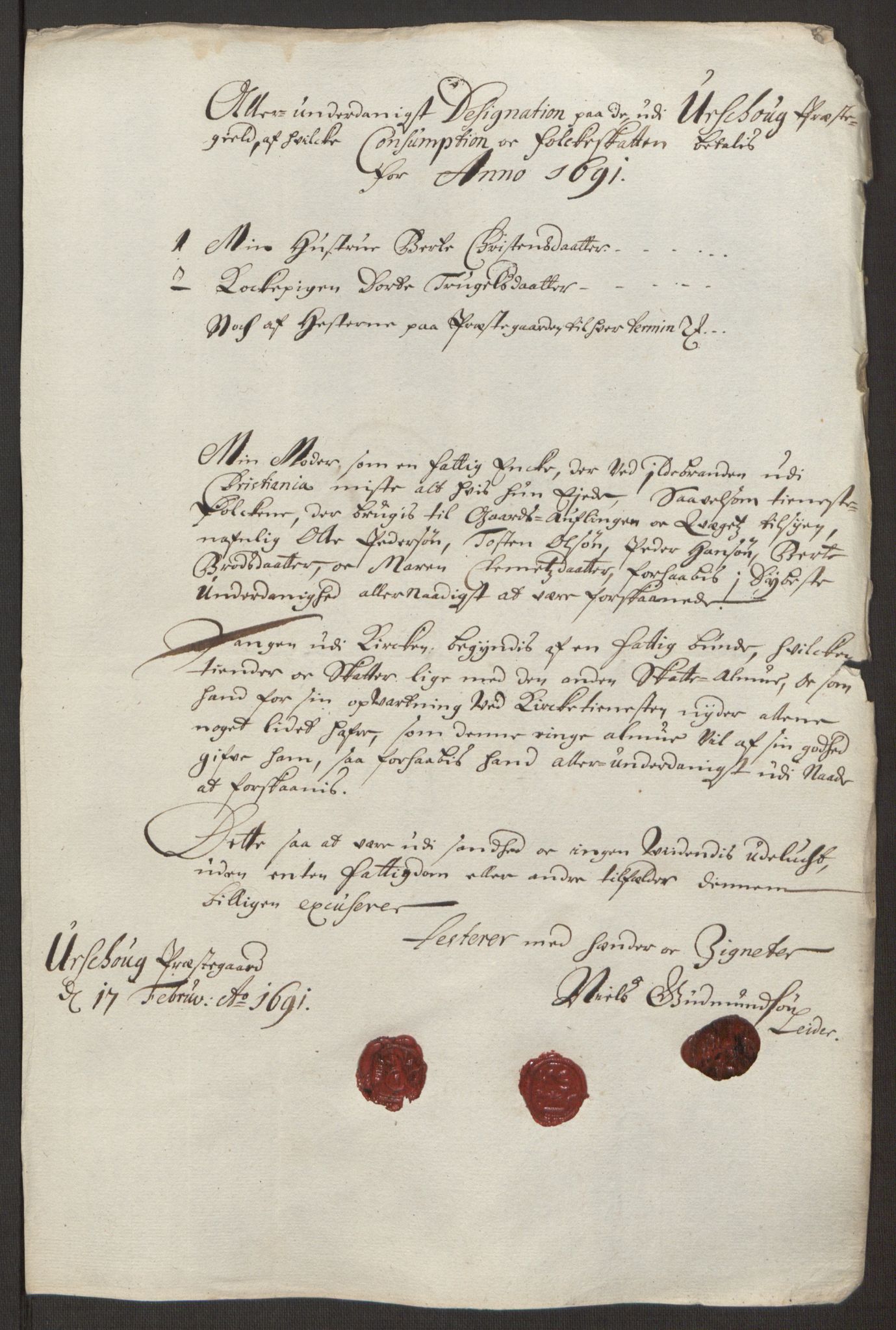 Rentekammeret inntil 1814, Reviderte regnskaper, Fogderegnskap, RA/EA-4092/R11/L0575: Fogderegnskap Nedre Romerike, 1691, s. 151