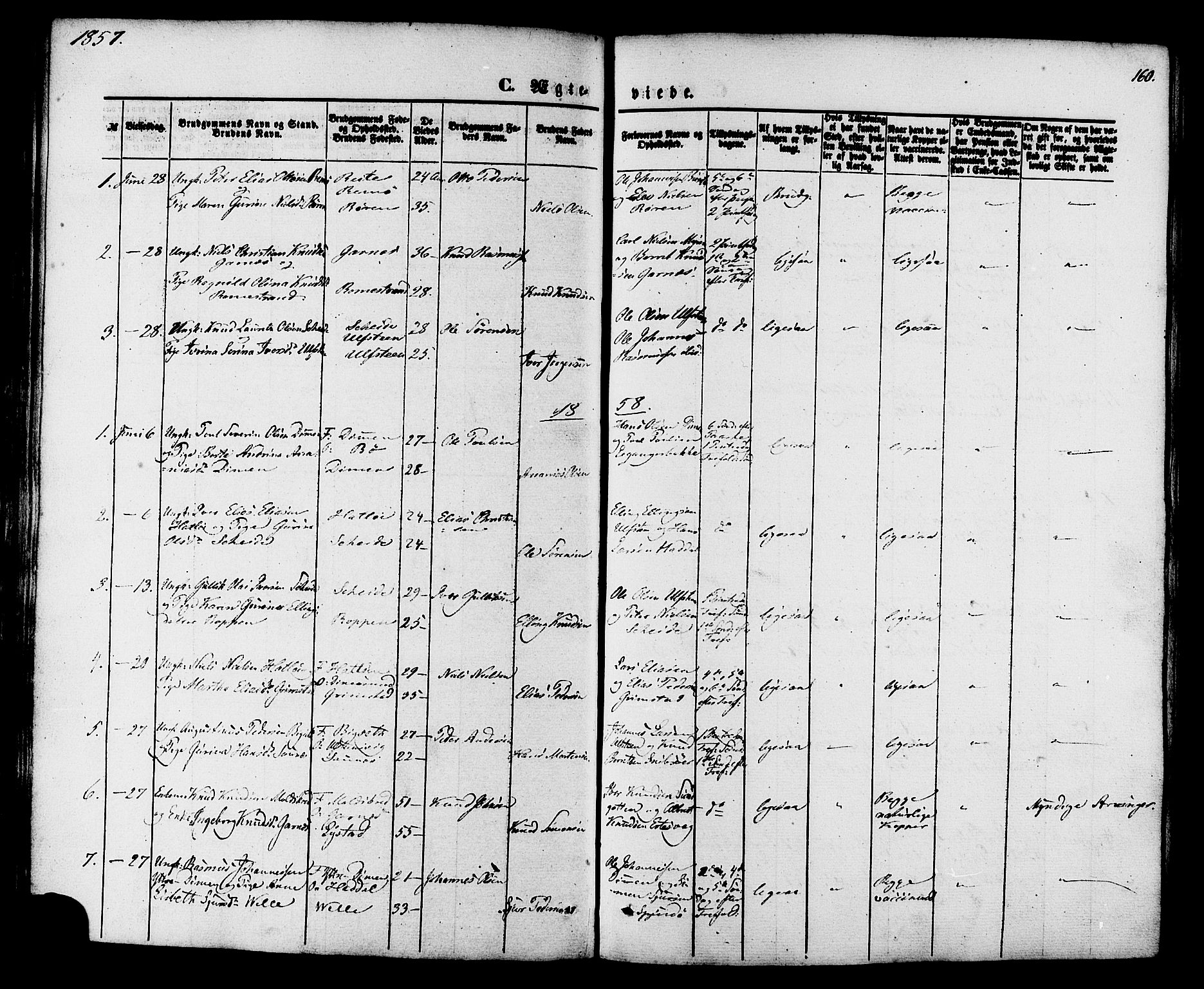 Ministerialprotokoller, klokkerbøker og fødselsregistre - Møre og Romsdal, SAT/A-1454/509/L0105: Ministerialbok nr. 509A03, 1848-1882, s. 160