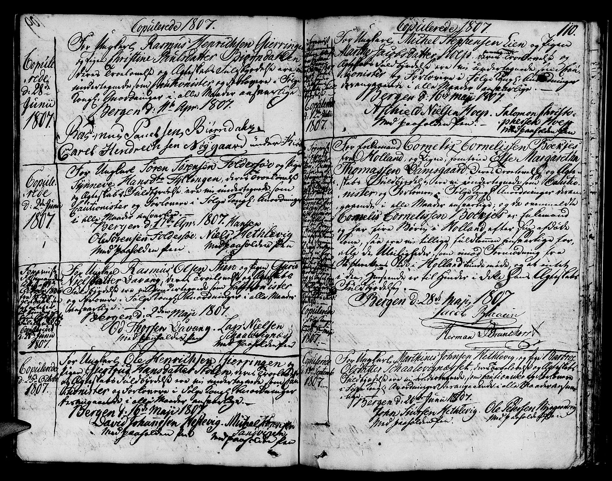 Askøy Sokneprestembete, AV/SAB-A-74101/H/Ha/Haa/Haaa/L0002: Ministerialbok nr. A 2, 1801-1818, s. 110