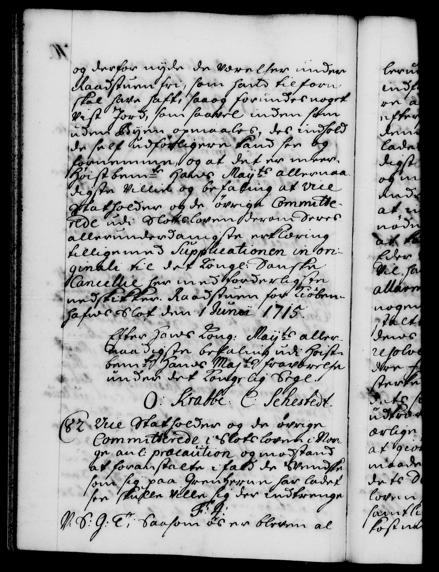 Danske Kanselli 1572-1799, AV/RA-EA-3023/F/Fc/Fca/Fcab/L0020: Norske tegnelser, 1715-1718, s. 70b