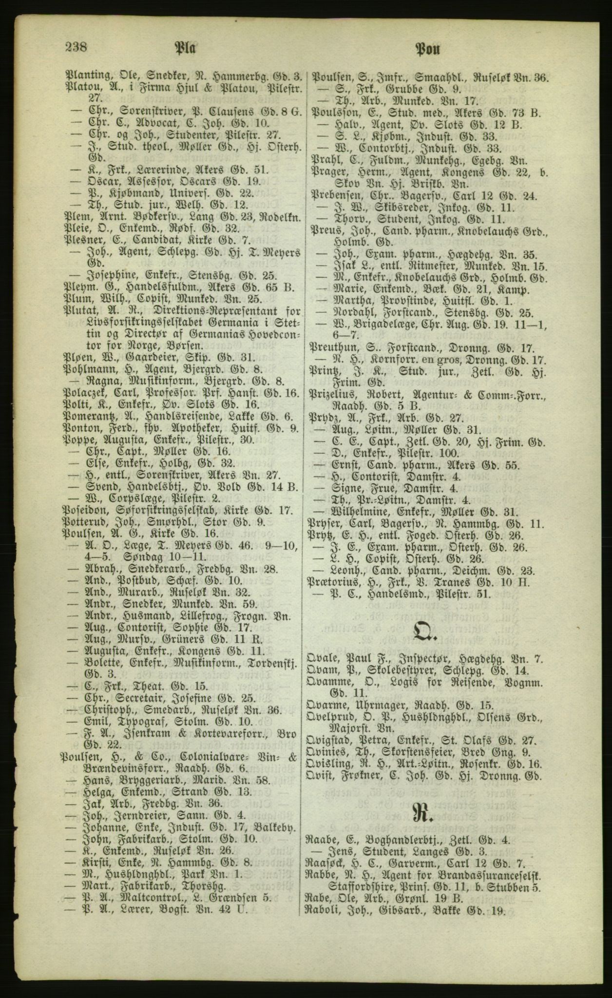 Kristiania/Oslo adressebok, PUBL/-, 1880, s. 238