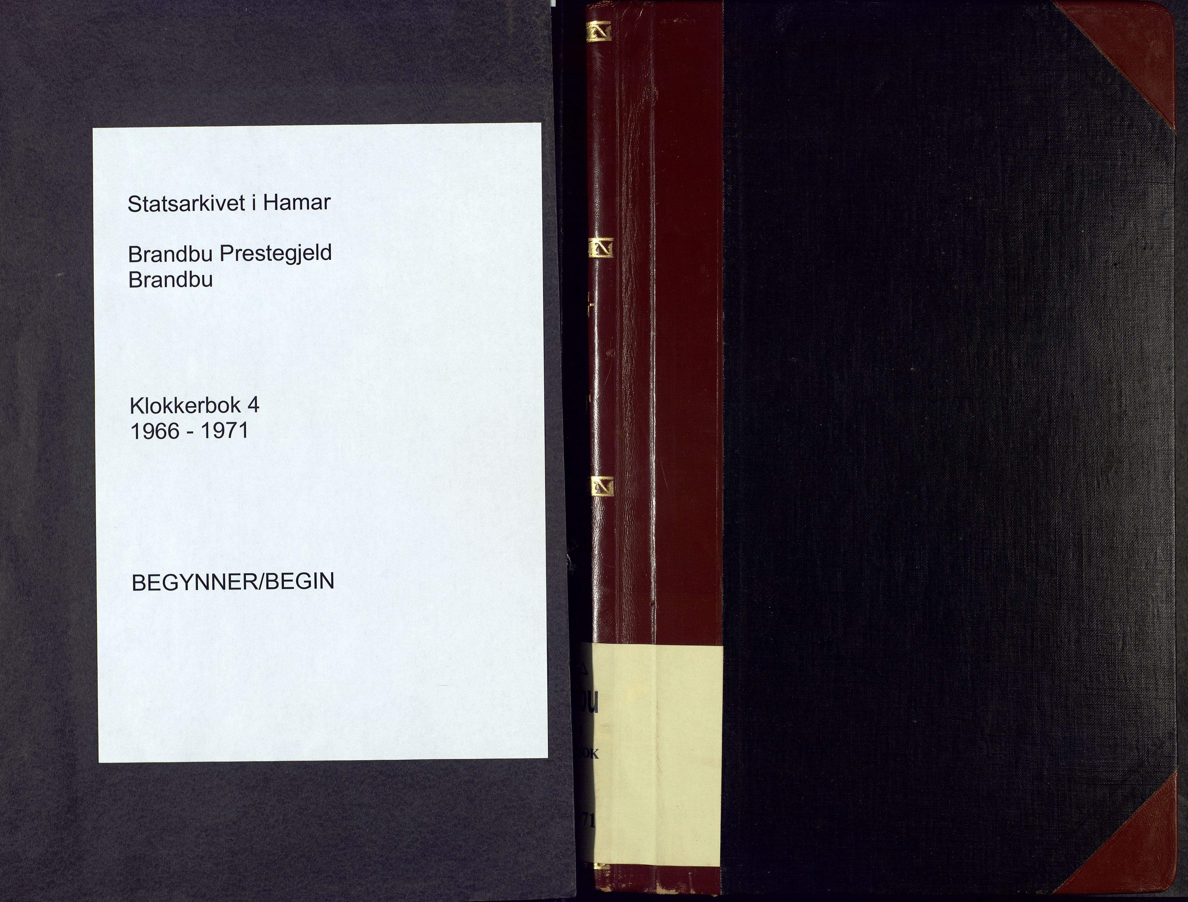 Brandbu prestekontor, AV/SAH-PREST-114/H/Ha/Hab/L0004: Klokkerbok nr. 4, 1966-1971