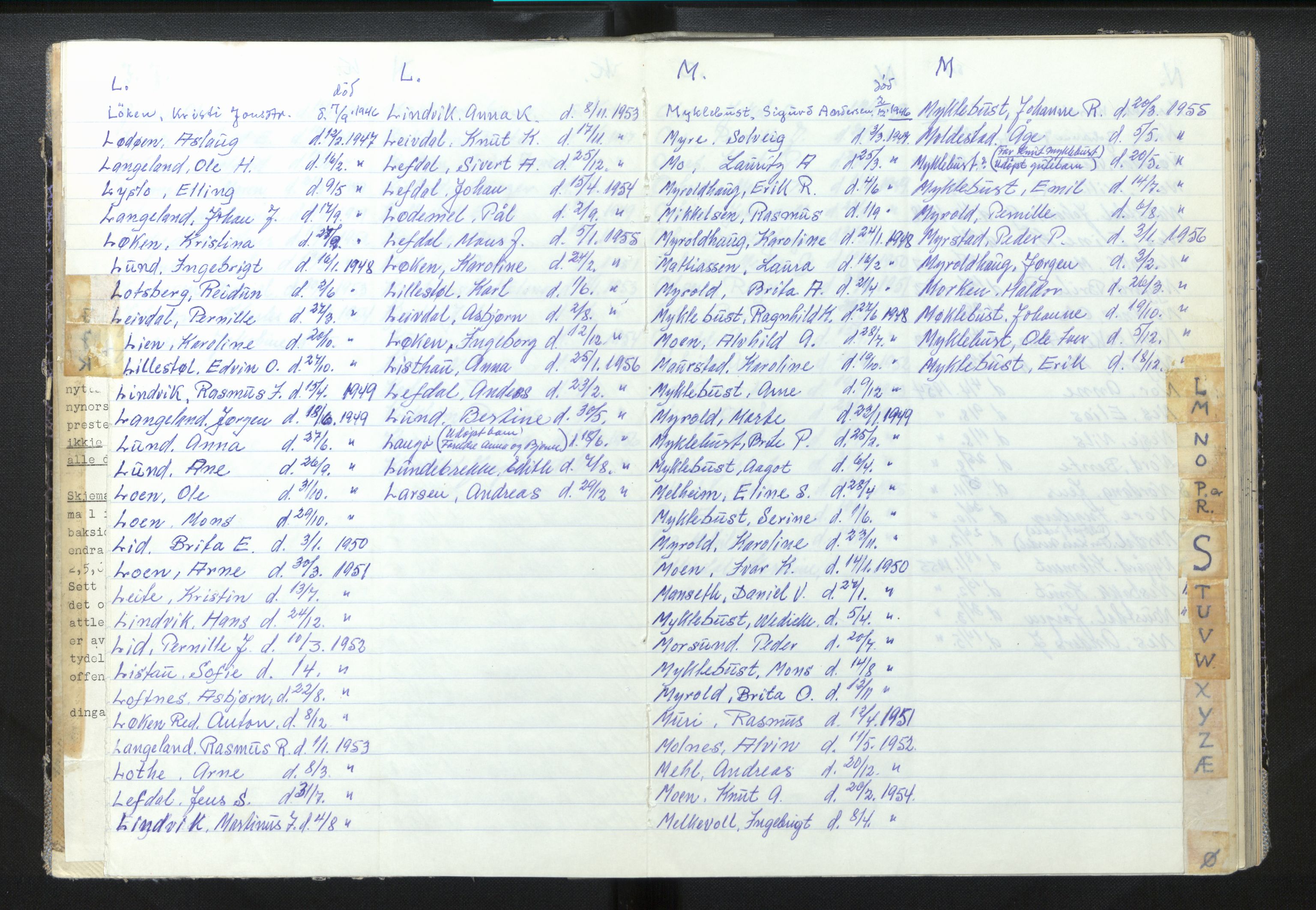 Lensmannen i Eid, AV/SAB-A-27001/0006/L0008: Dødsfallprotokoll, 1946-1956