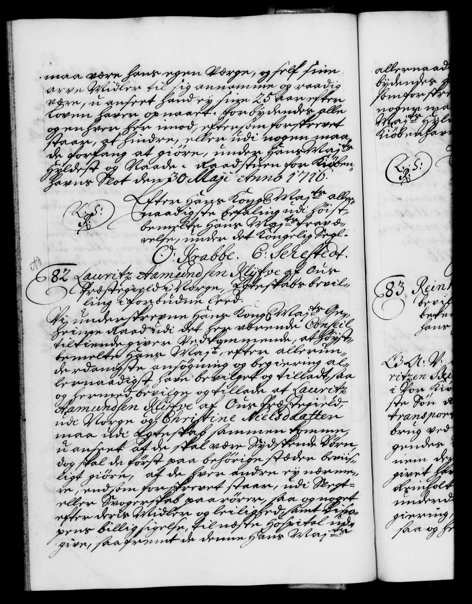 Danske Kanselli 1572-1799, RA/EA-3023/F/Fc/Fca/Fcaa/L0022: Norske registre, 1716-1719, s. 43b