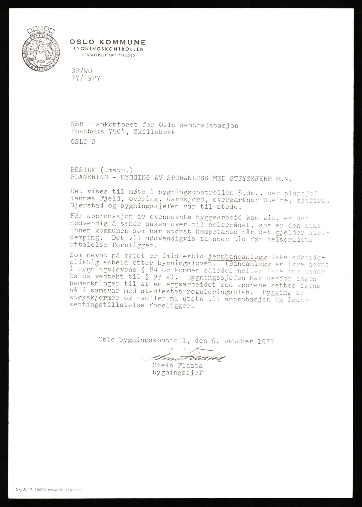 Norges statsbaner, Hovedadministrasjonen, Plankontoret for Oslo S, AV/RA-S-5410/D/L0171: Driftsbanegården. Øvrige driftsbanegårder, 1976-1978, s. 47