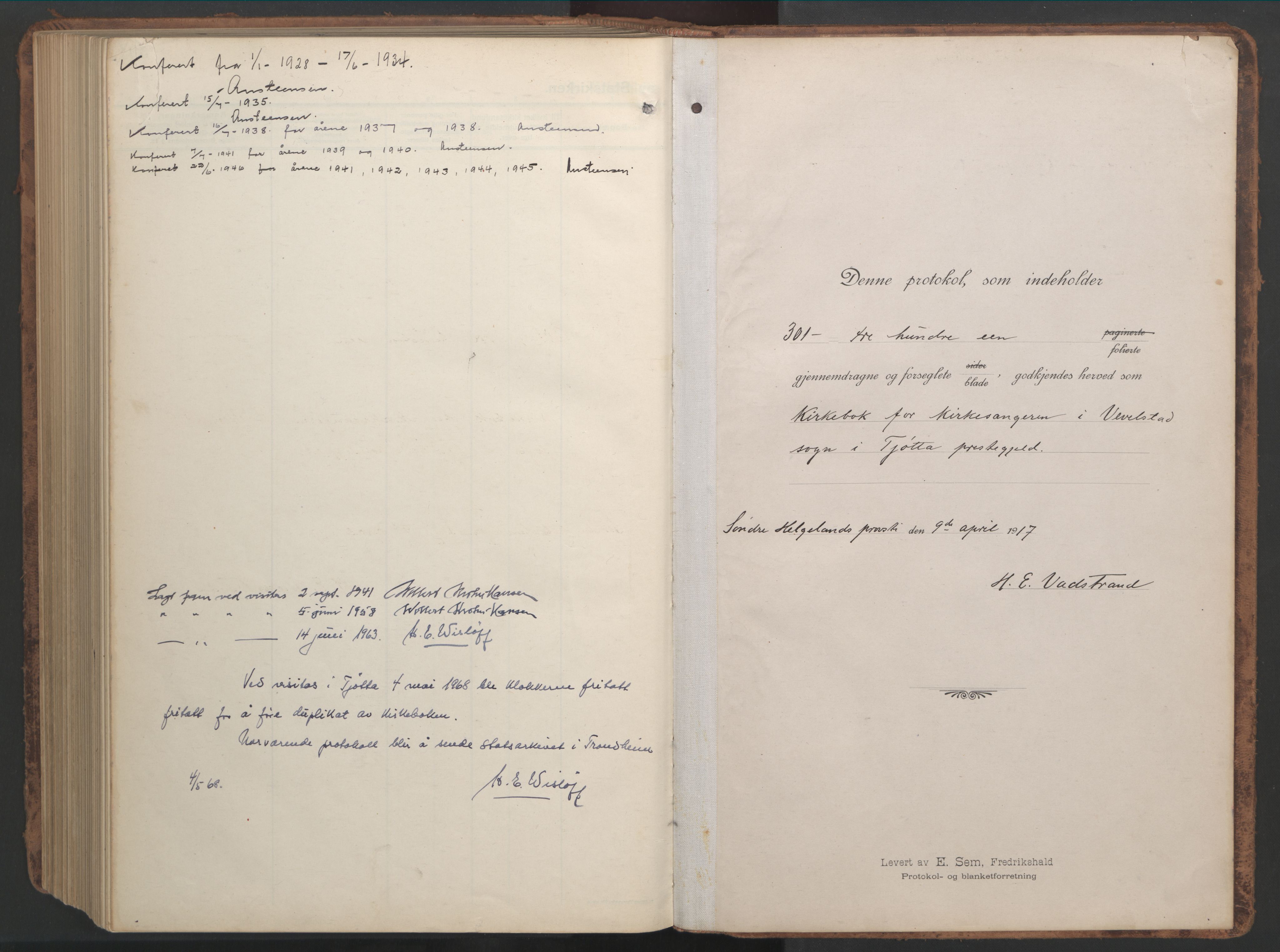 Ministerialprotokoller, klokkerbøker og fødselsregistre - Nordland, AV/SAT-A-1459/819/L0278: Klokkerbok nr. 819C04, 1917-1967