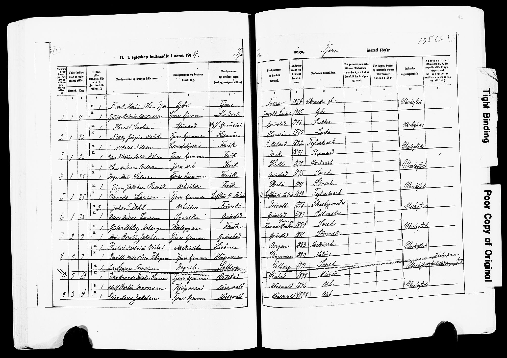 Fjære sokneprestkontor, AV/SAK-1111-0011/F/Fa/L0003: Ministerialbok nr. A 3.1, 1903-1920, s. 46