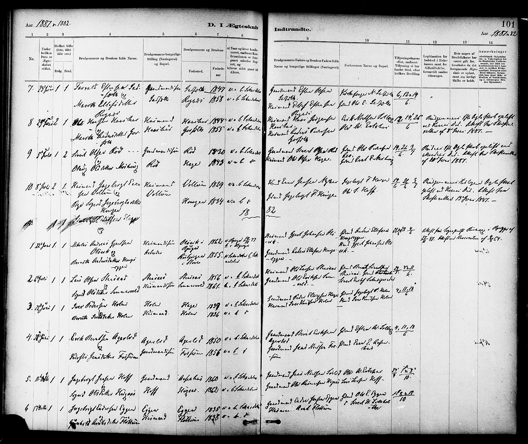 Ministerialprotokoller, klokkerbøker og fødselsregistre - Sør-Trøndelag, AV/SAT-A-1456/689/L1040: Ministerialbok nr. 689A05, 1878-1890, s. 101