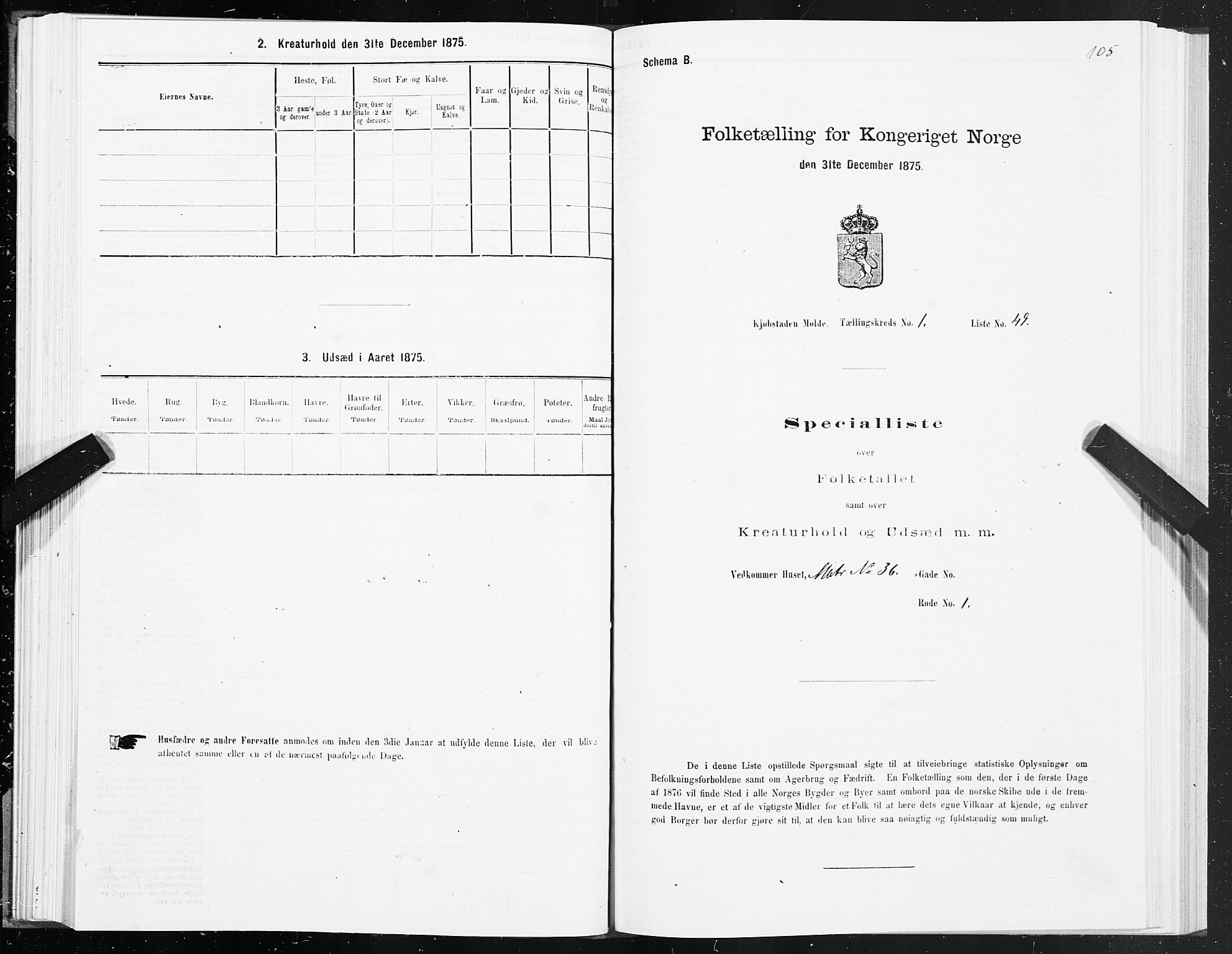 SAT, Folketelling 1875 for 1502P Molde prestegjeld, 1875, s. 1105